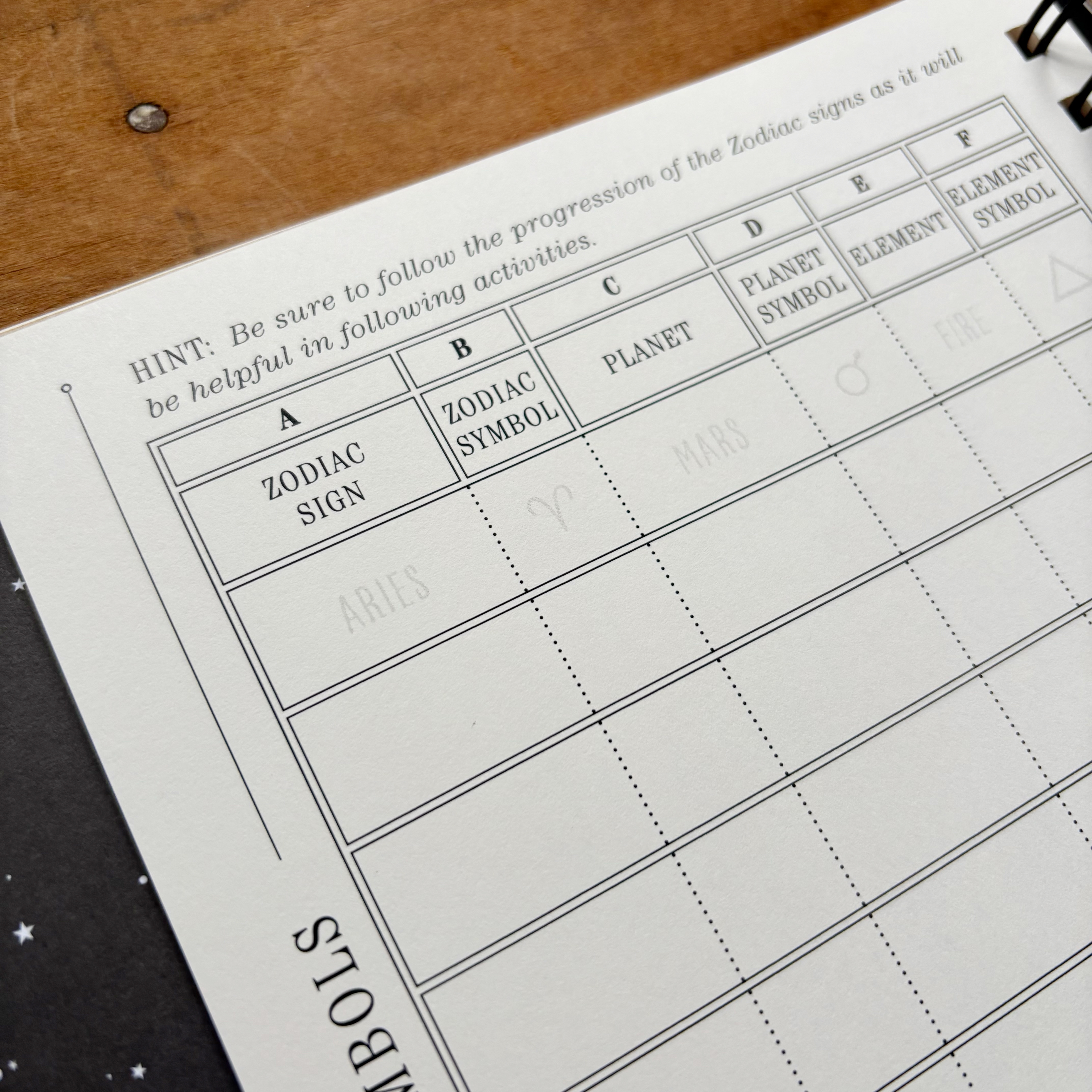 The Great Work Book activity example text in light gray