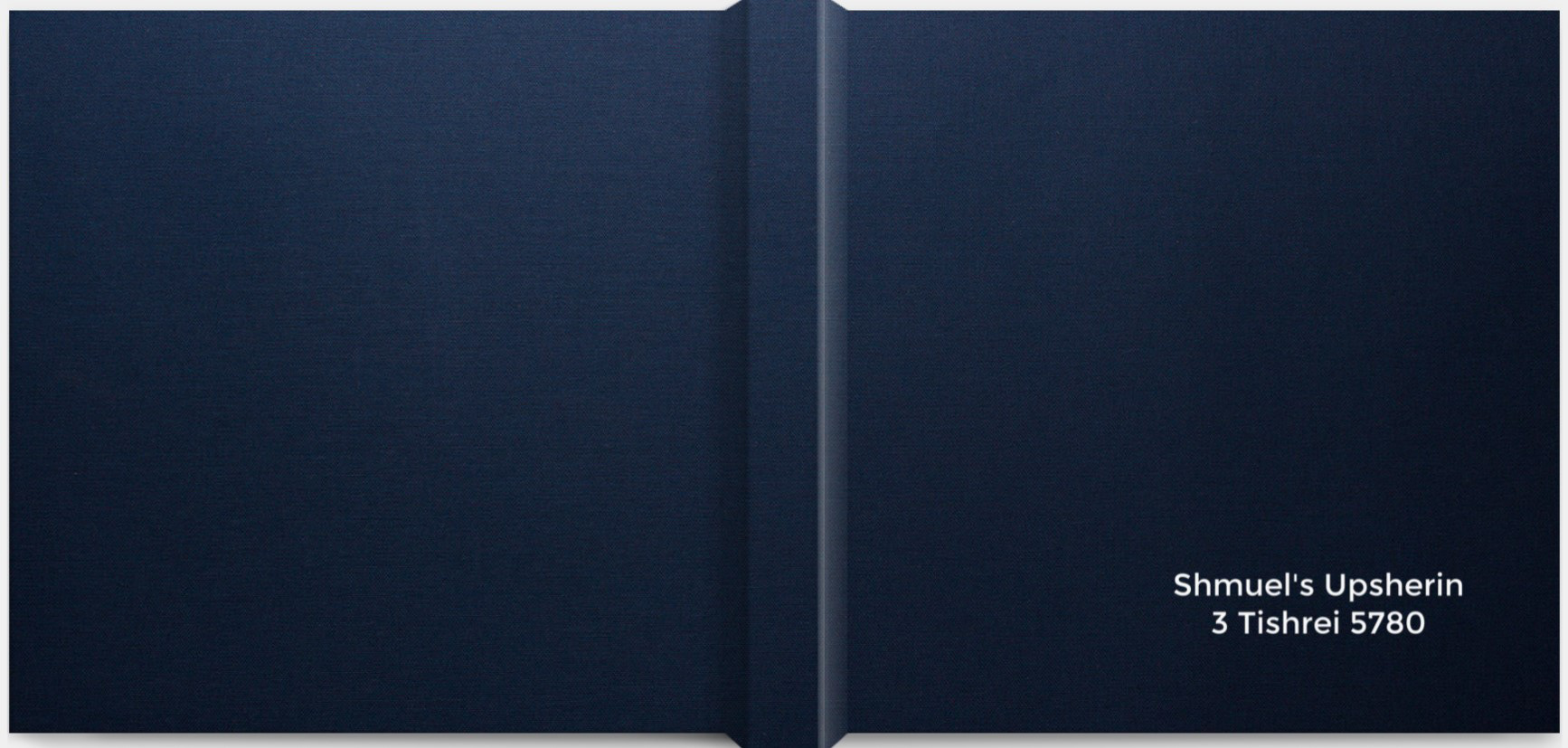 Navy Blue Linen Cover - Painted Text