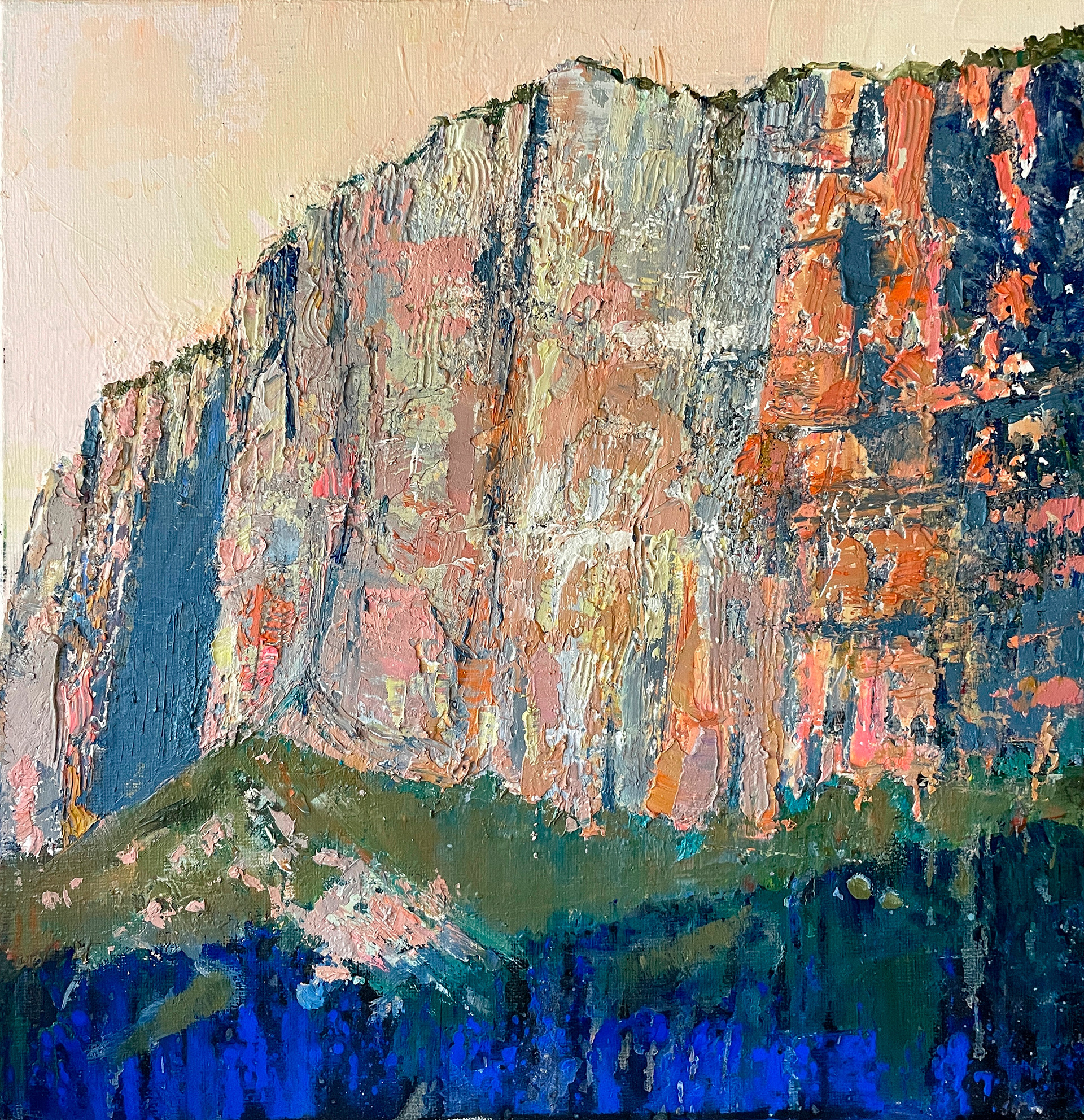 Rocher de Presles - Vercors (Isère) - Huile sur toile - 28x28cm