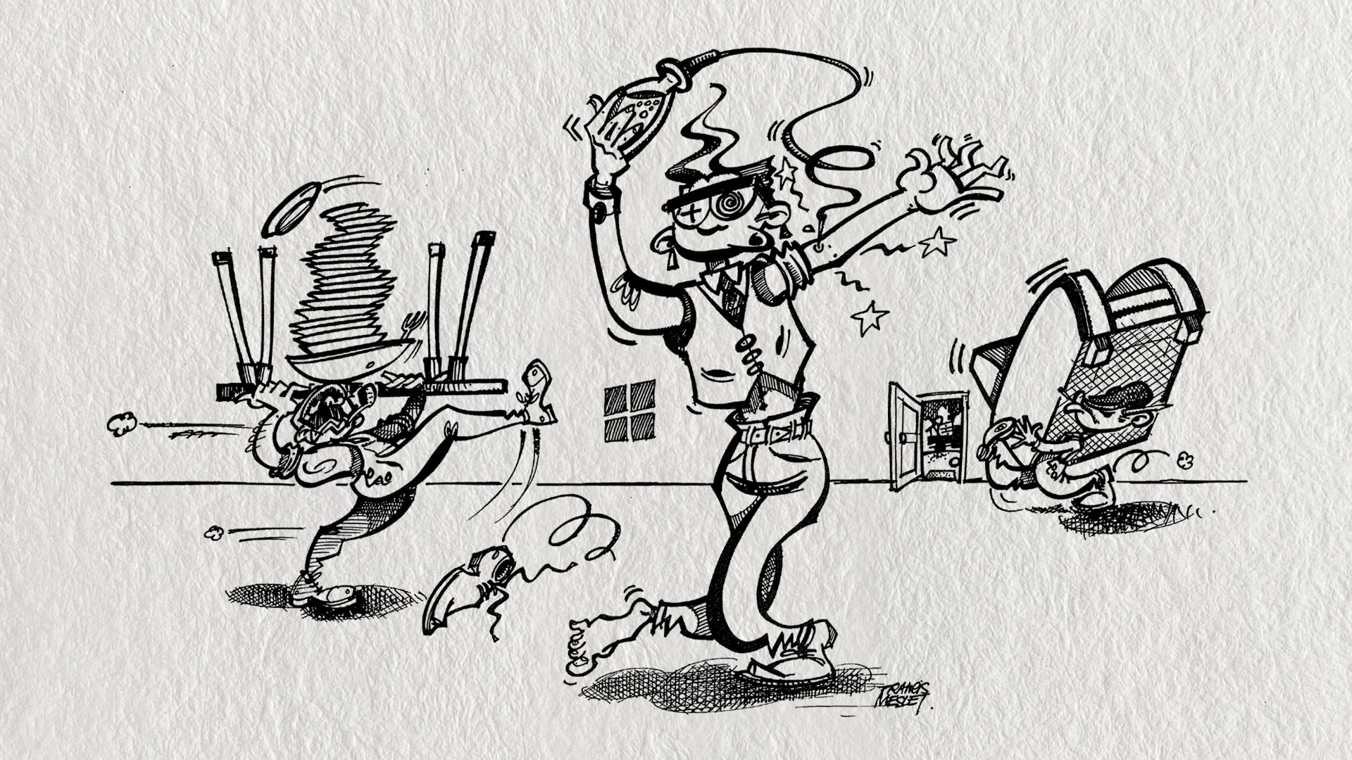 "LES ÉTATS D'ÂME" DE POMZED / LES HUISSIERS / 1990