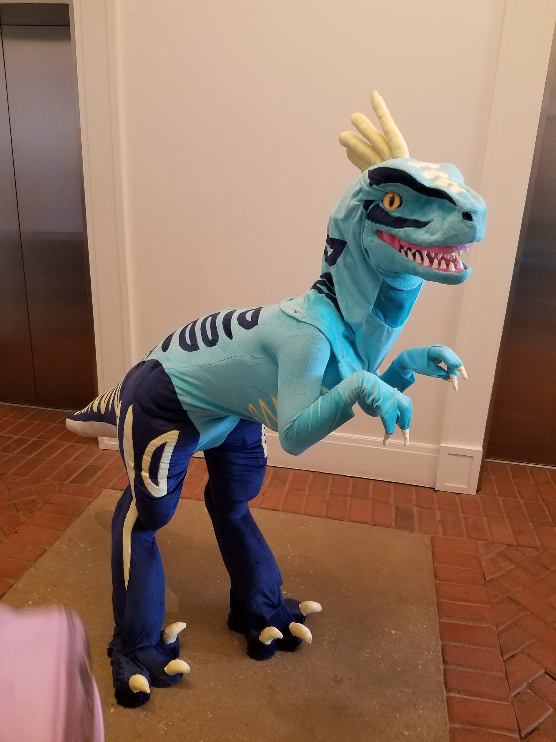 First draft of dinosaur fursuit, 2020