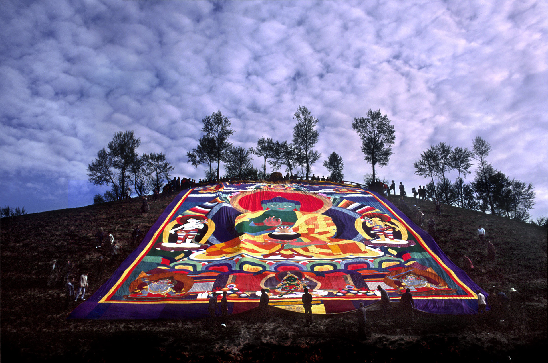 Sunning the Buddha, Ta’ersi Monastery (Ta’ersi), Qinghai, China