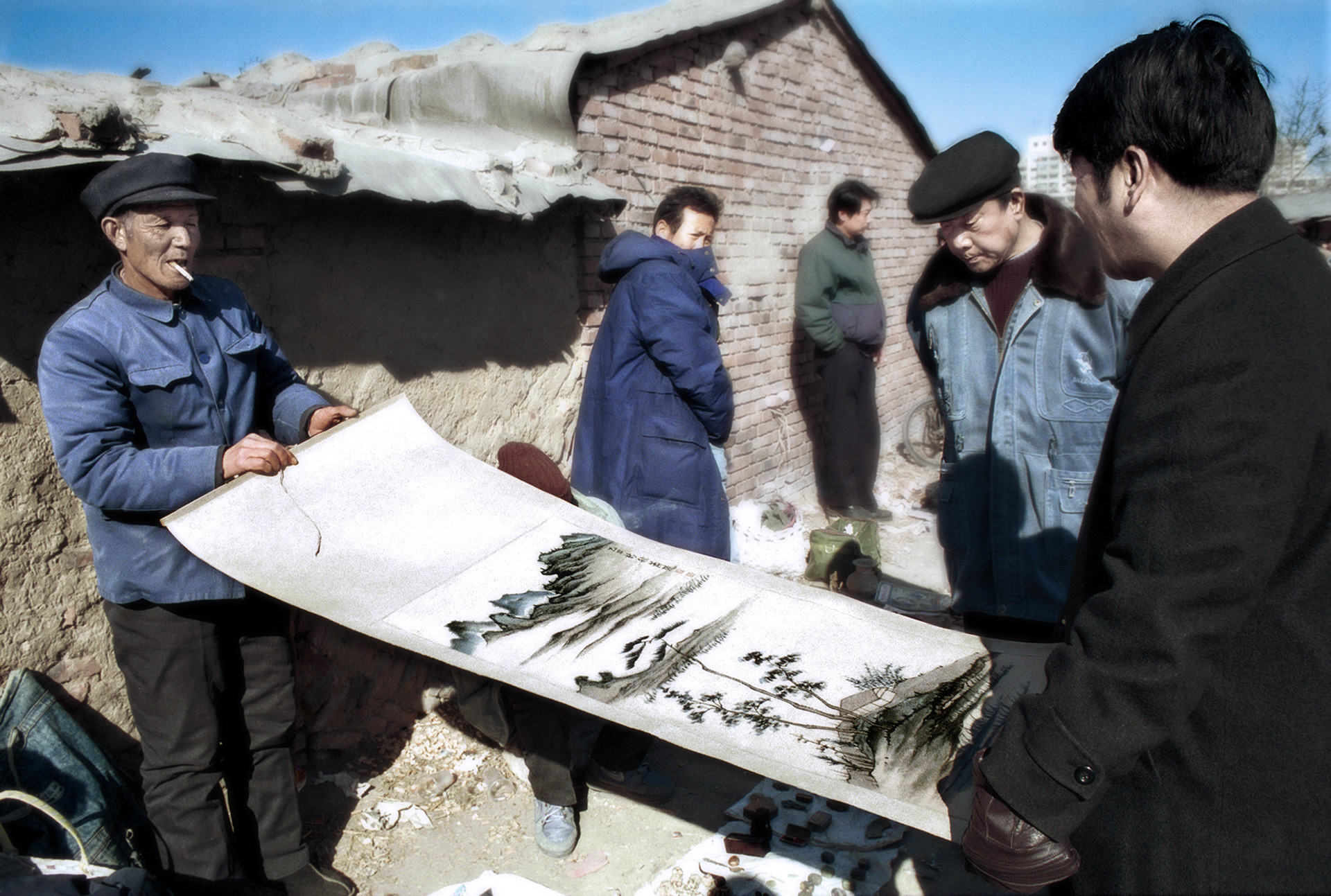 Scroll for sale, Panjiayuan, Beijing, China