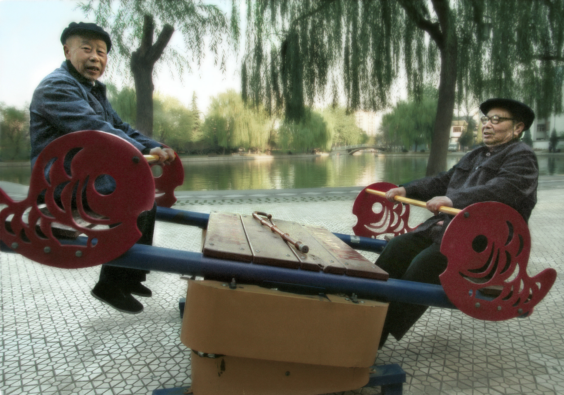 Retirees exercising, Tuanjiehu Park, Beijing, China