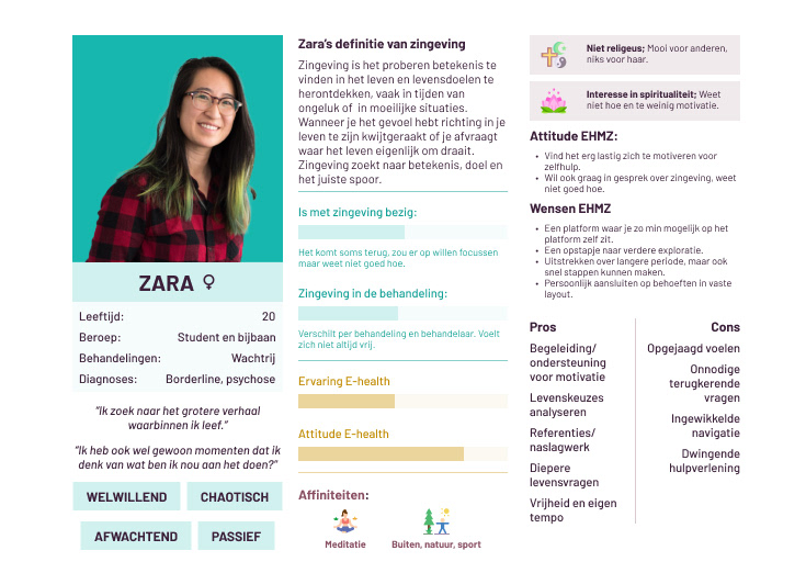Eén van de drie persona's om een beeld te geven van de doelgroep