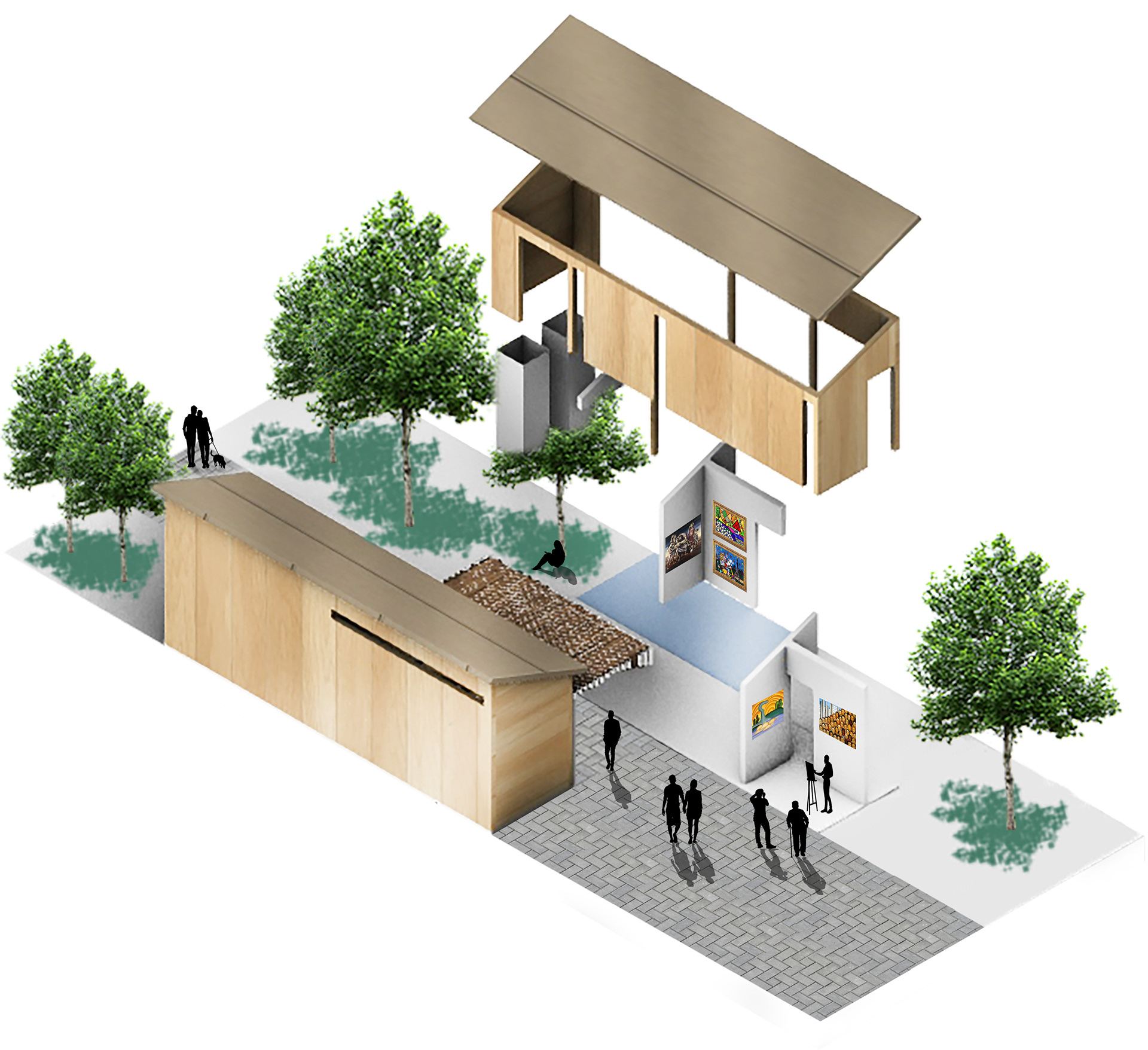 Exploded Axonometric Render