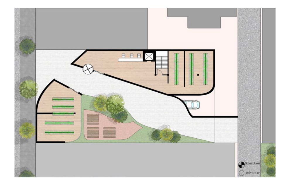 Ground Floor Plan with Lobby and Shared Urban Farm Spaces