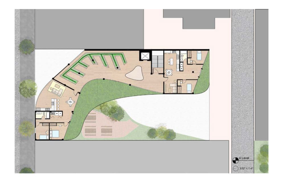 4 Floor Plan with Shared Urban Farm Spaces