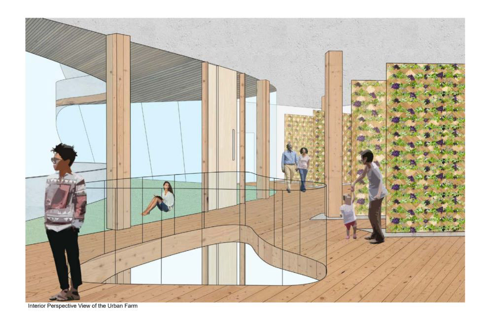 Interior Perspective View of the Urban Farm Space
