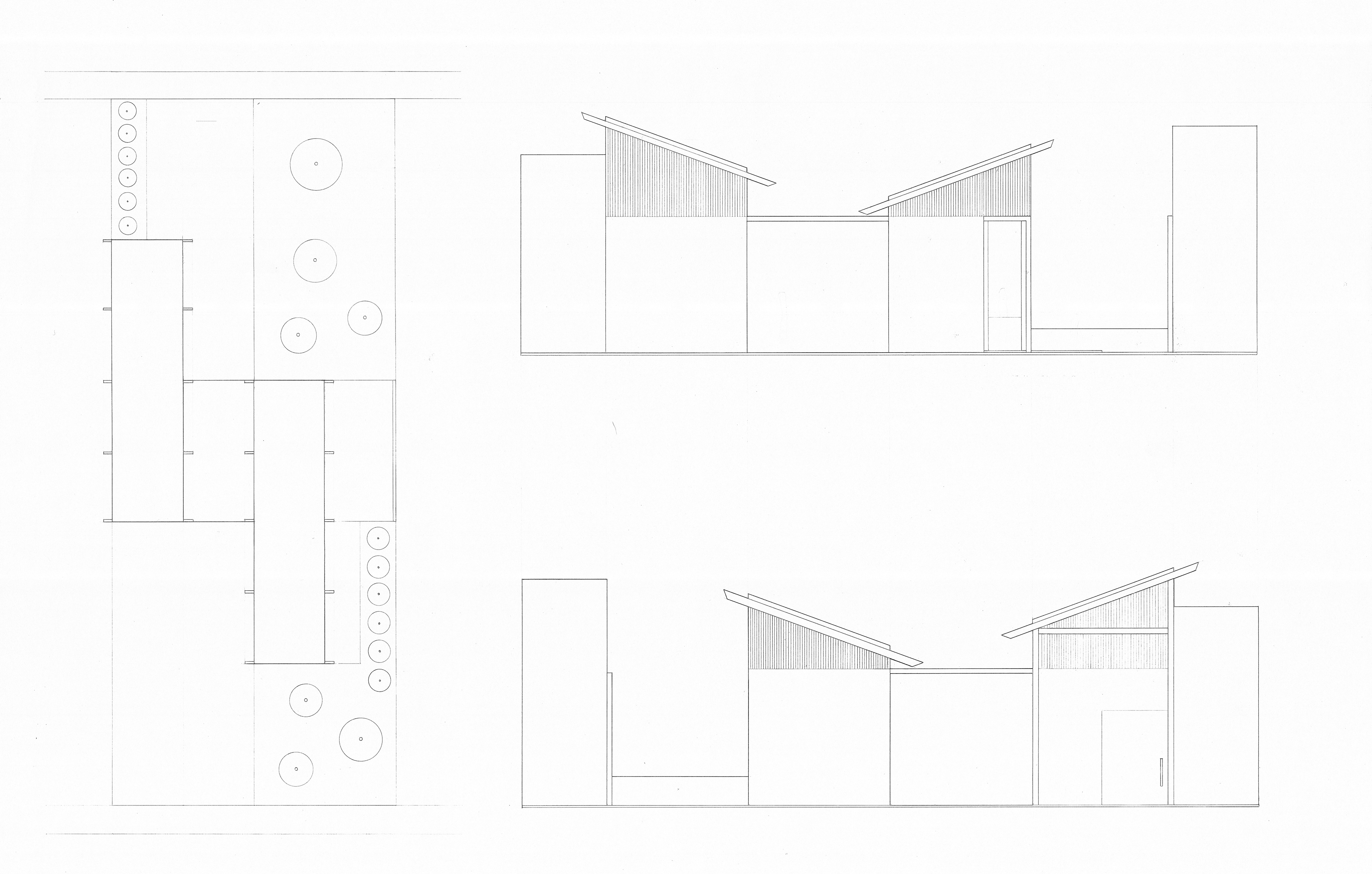 Site Plan, South and North Elevation Drawings