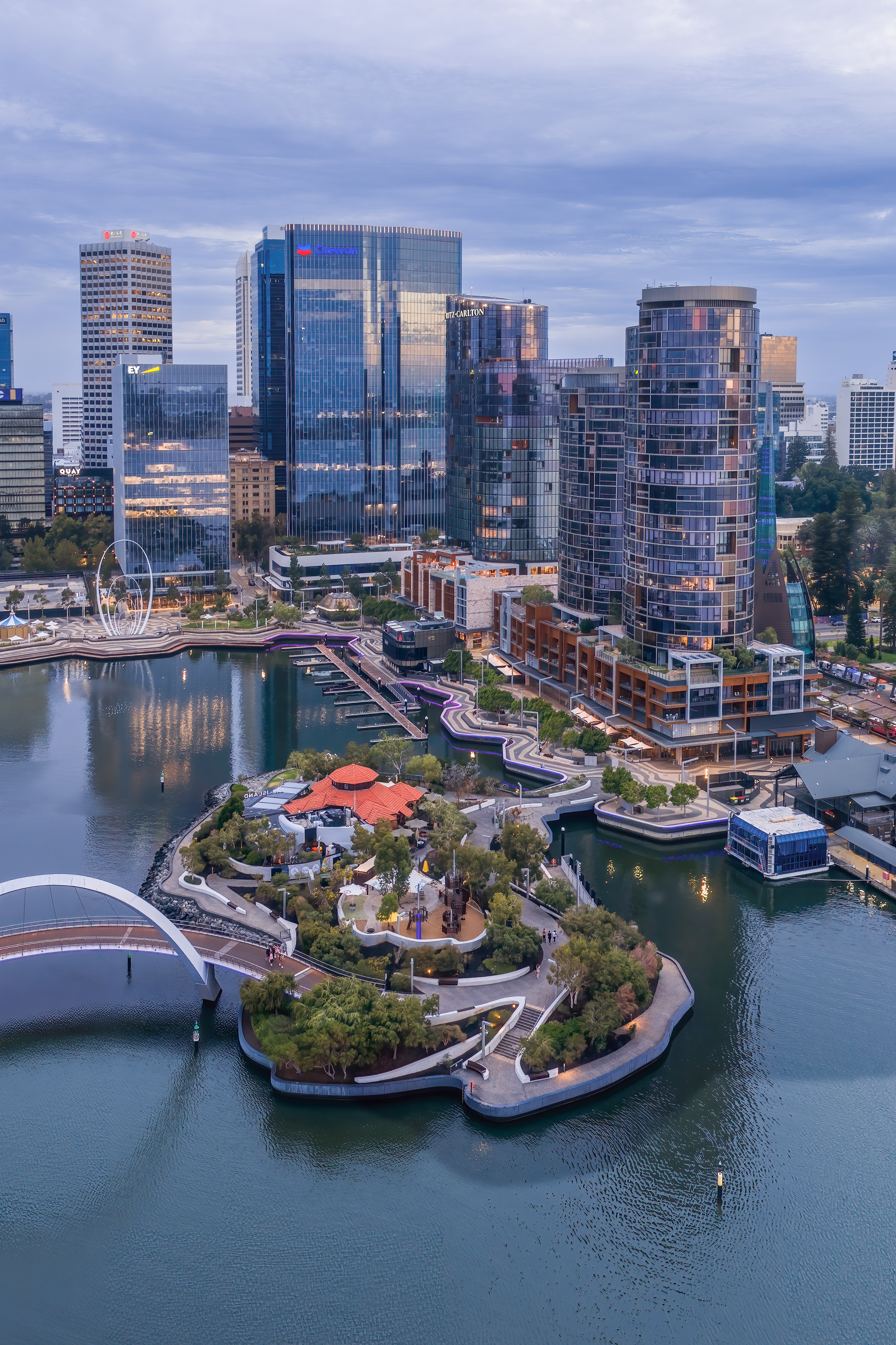 Aerial image of Elizabeth Quay, Perth, Western Australia
