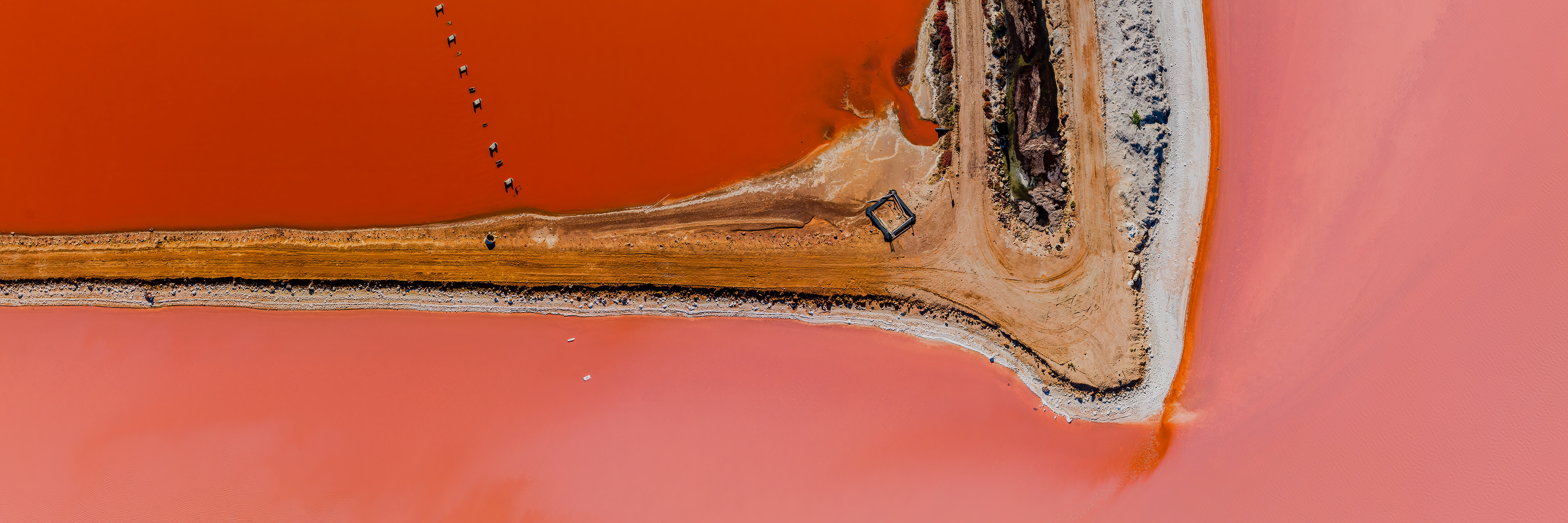 Abstract panorama of salt beds at Hutt Lagoon, Port Gregory, Western Australia