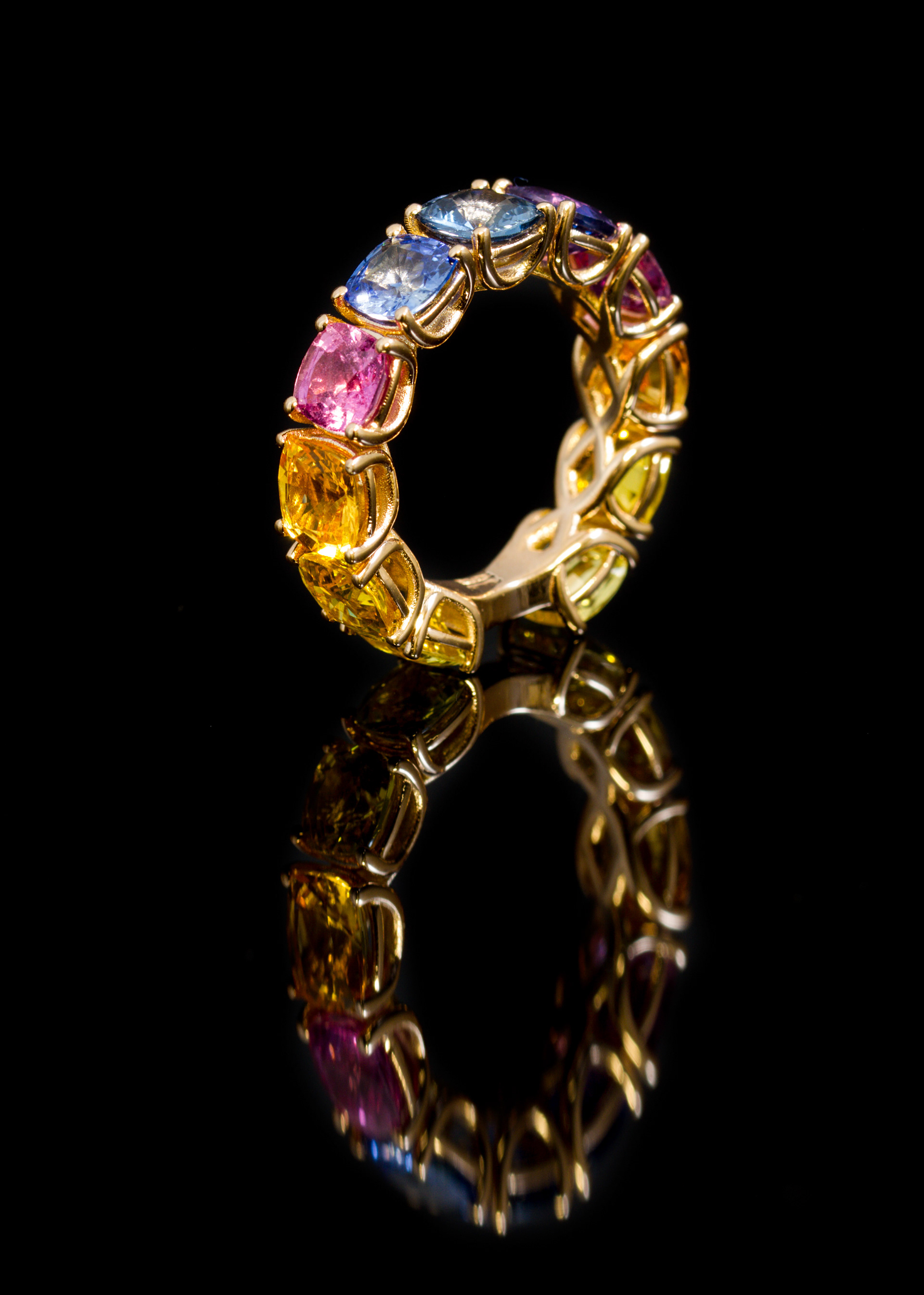 Eternelle in oro 18 kt con zaffiri multicolor "Umba"