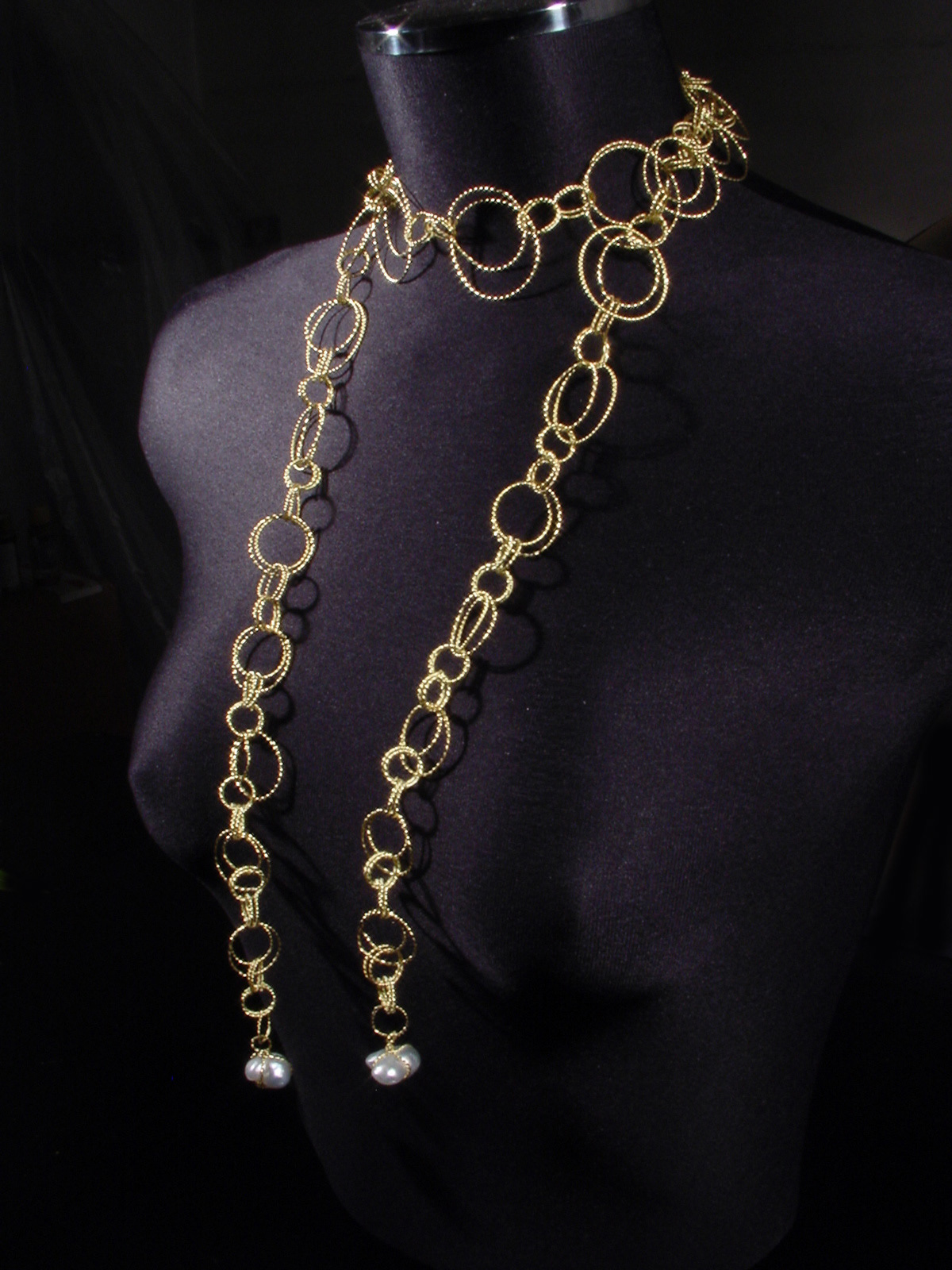 Collana in oro 18 kt con perle dei Mari del Sud  keshi