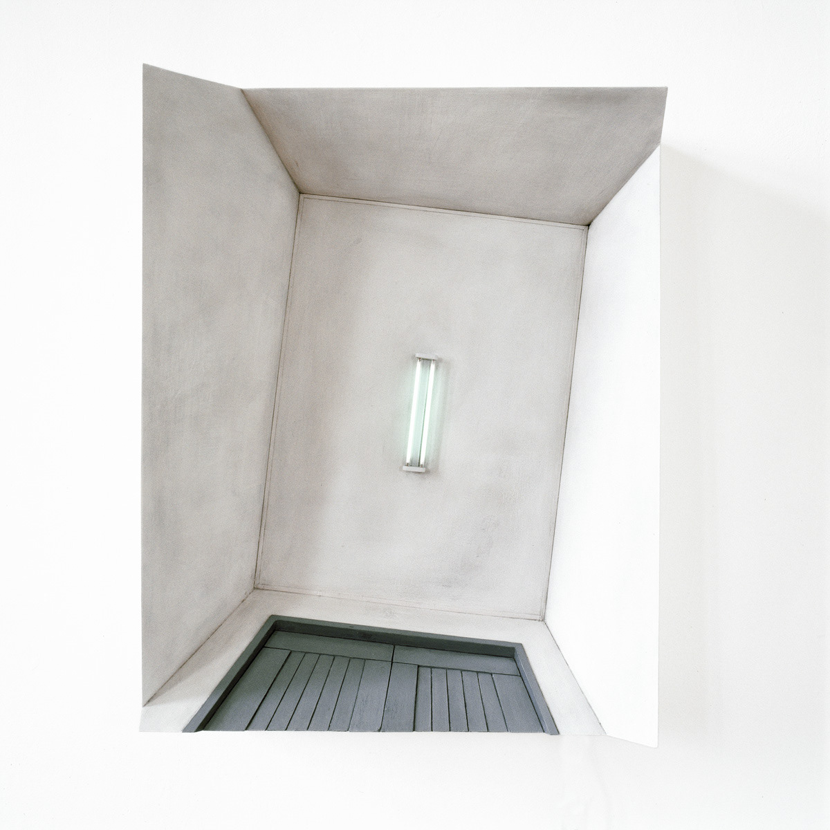 Garage, 2004. Mdf, Plastic, Verf, Neon buisjes, B. 44 – H. 55 – D. 20 Cm.