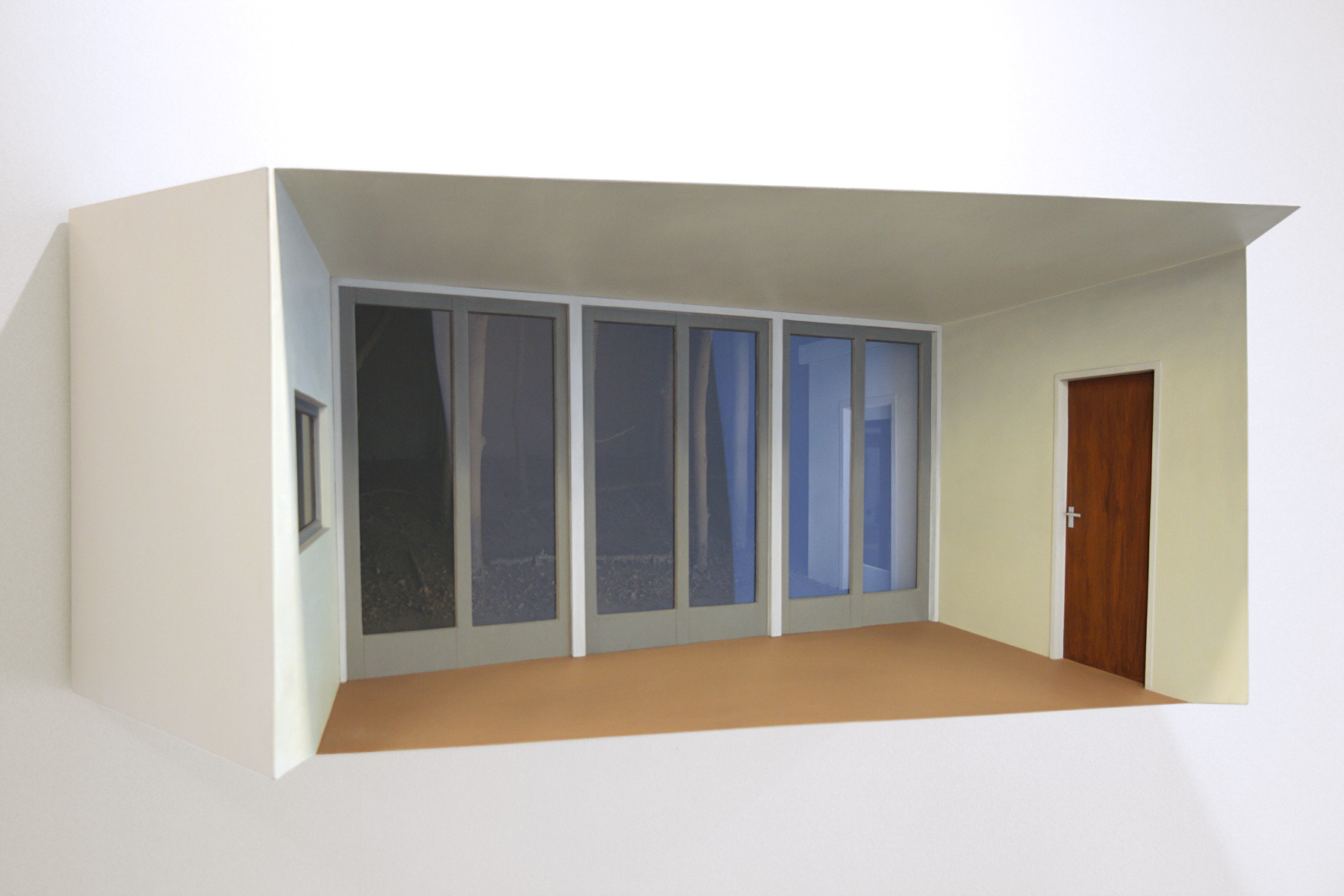 Datsja, 2008. Mdf, Verf, Glas, Bomen, Bladeren, B.-110 H.-50 D.-75 Cm.