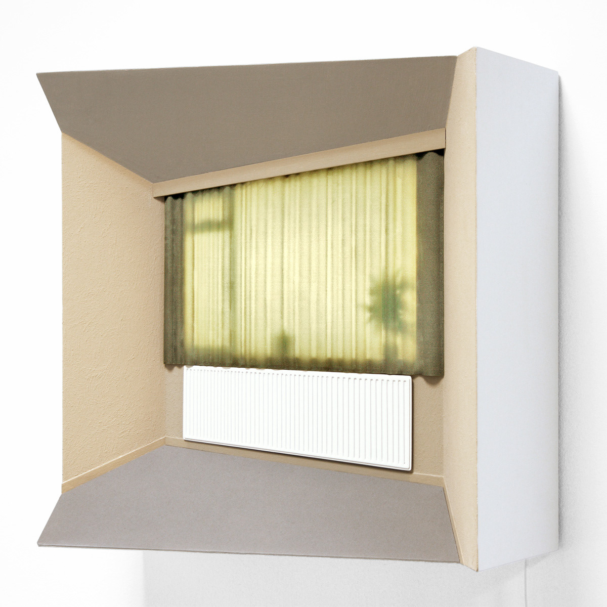 Appartement 2006. Mdf, Verf, Textiel, Licht, B.-48 H.-48 D.-22 Cm.