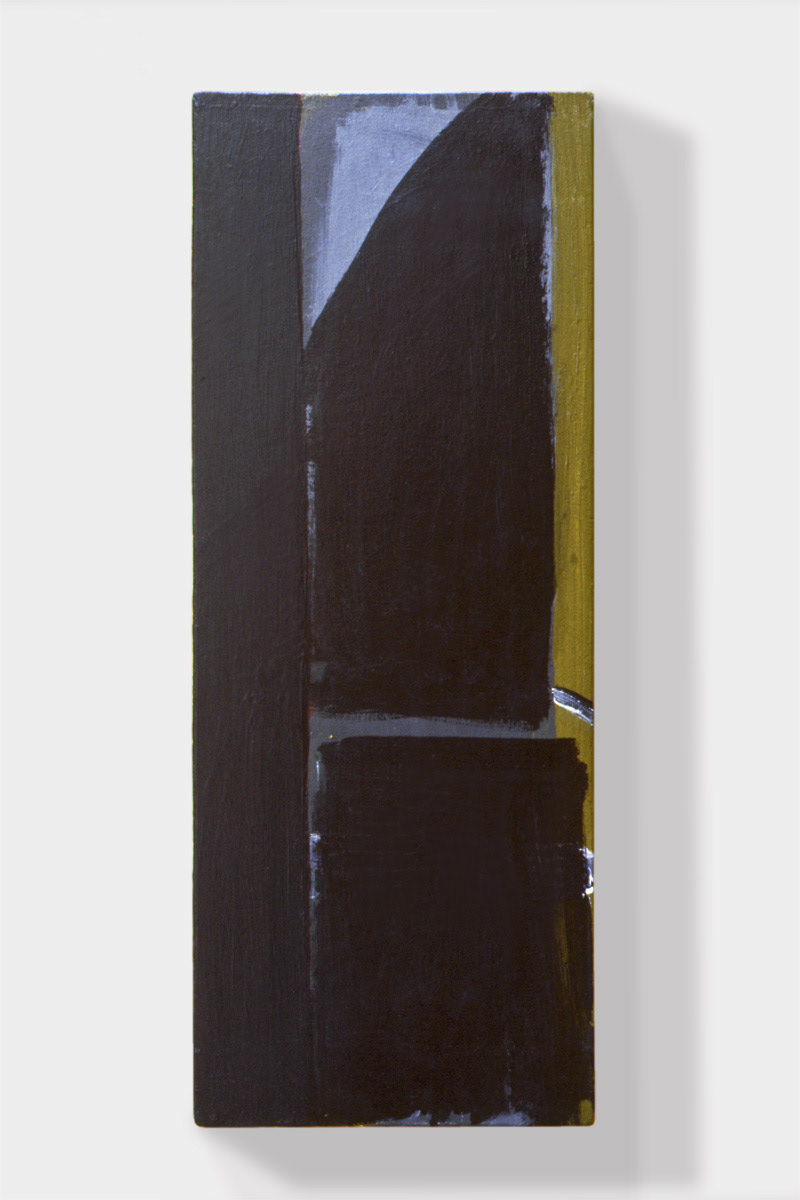 Landschap, 1985 Acrylverf op paneel, H. 38 - B. 14 cm