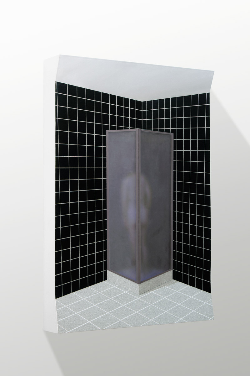 Douche, 2013. Mdf, Alkyd Verf, Perspex, Lcd-Monitor, B.60 - H.75 - D.27 Cm.