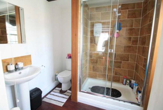 This bathroom became the kitchen