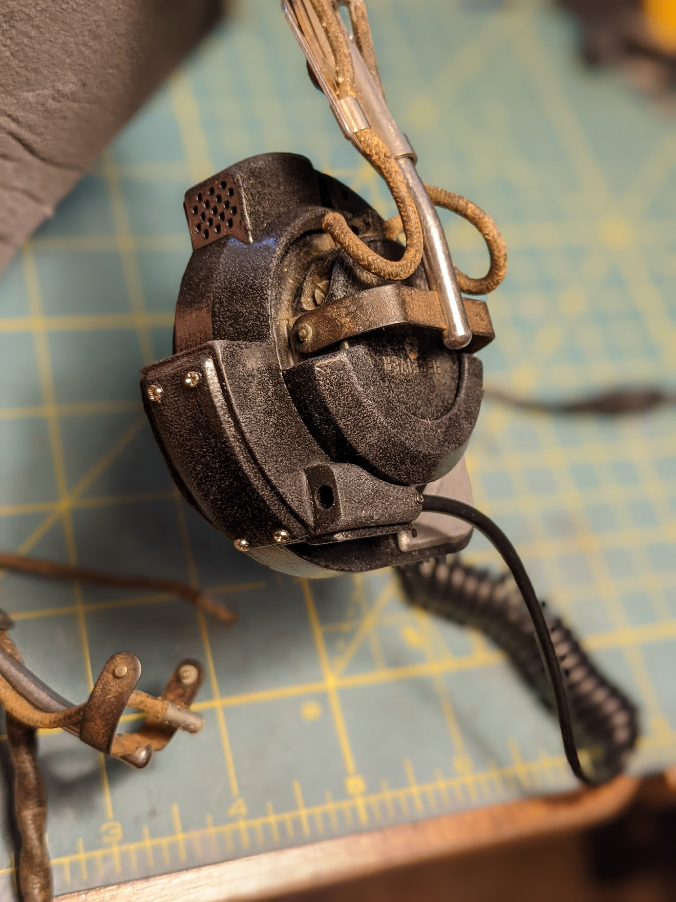 Monitoring Headphones (mixed 3D print over antique headband)