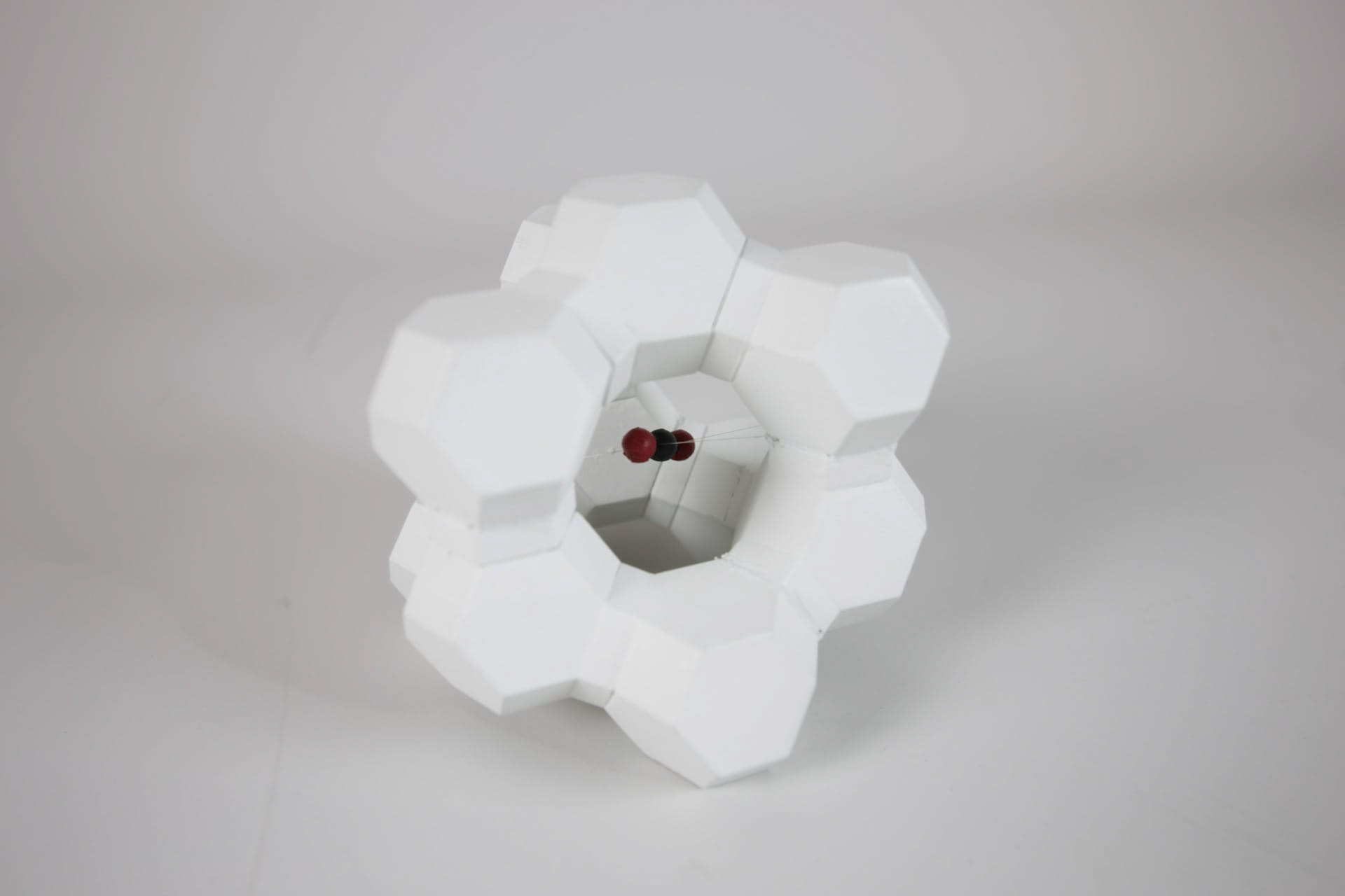 A zeolite molecule with CO2 trapped inside of it