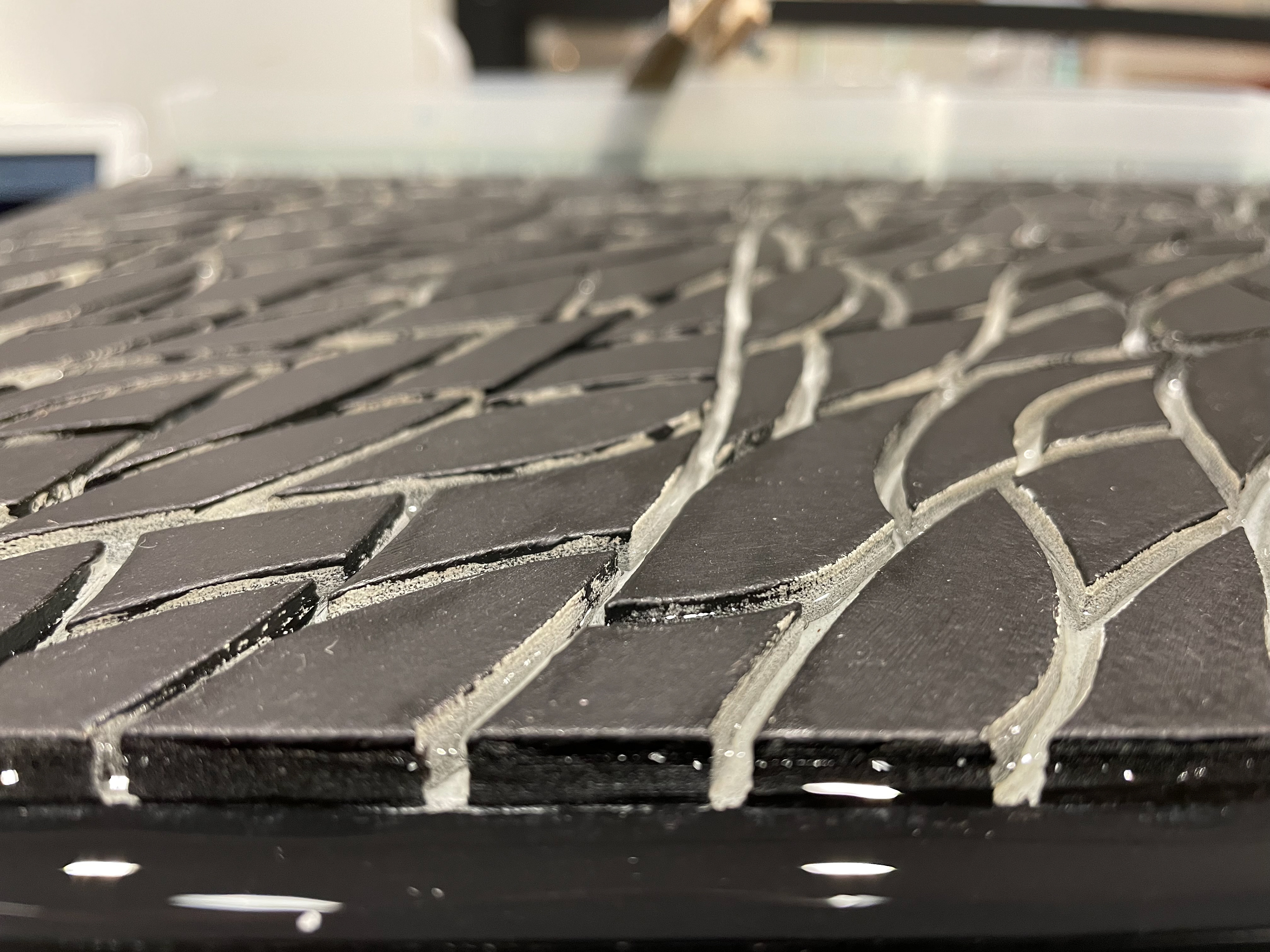 A close up of the working prototype
