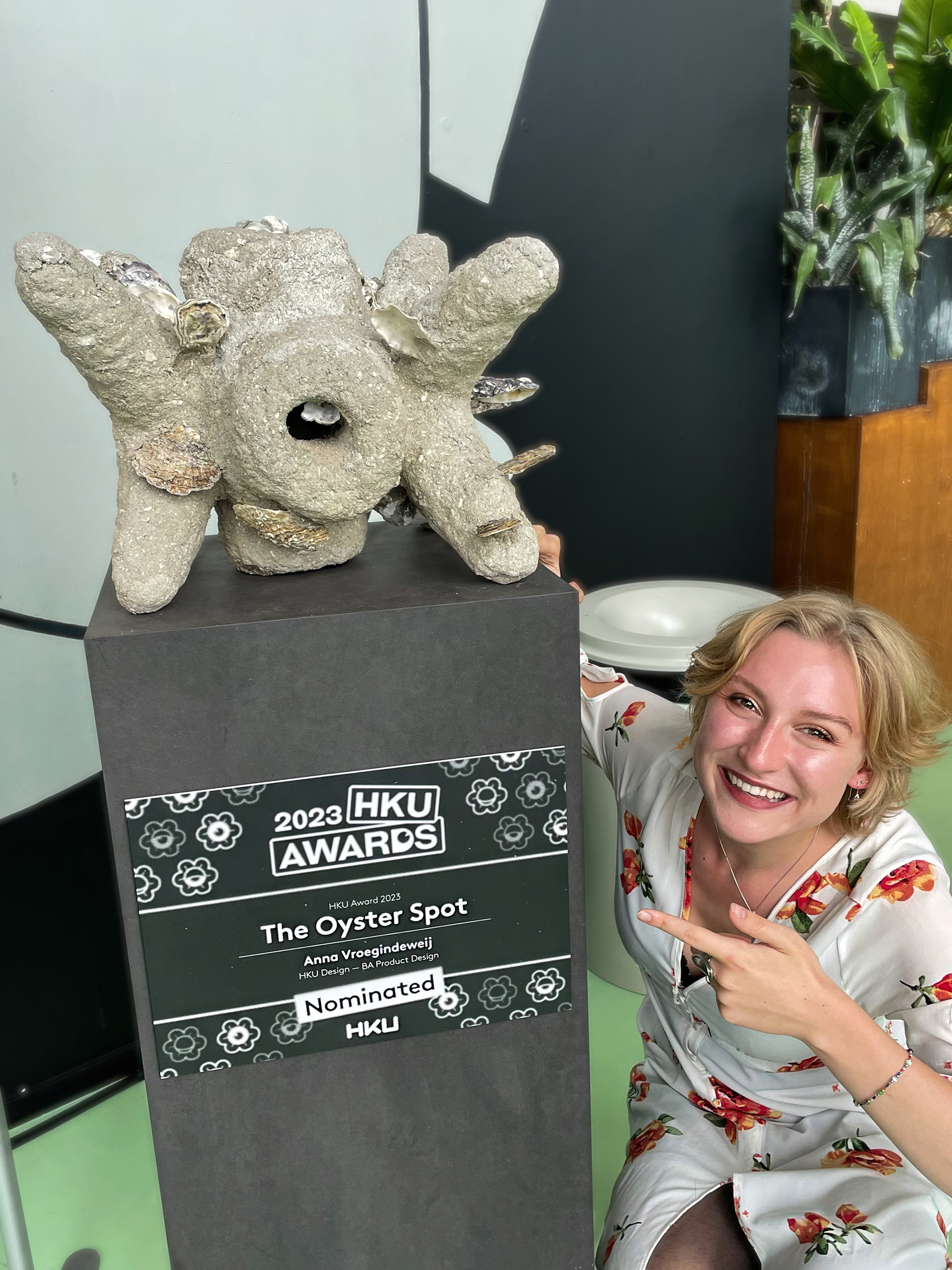 Picture of me next to the first prototype at the HKU Awards