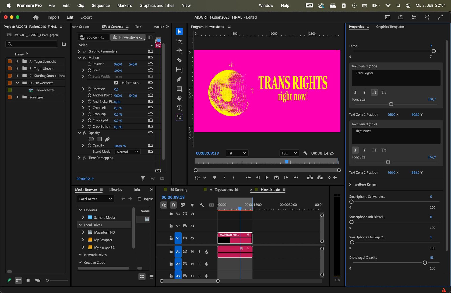 Angepasstes MOGRT in Premiere Pro