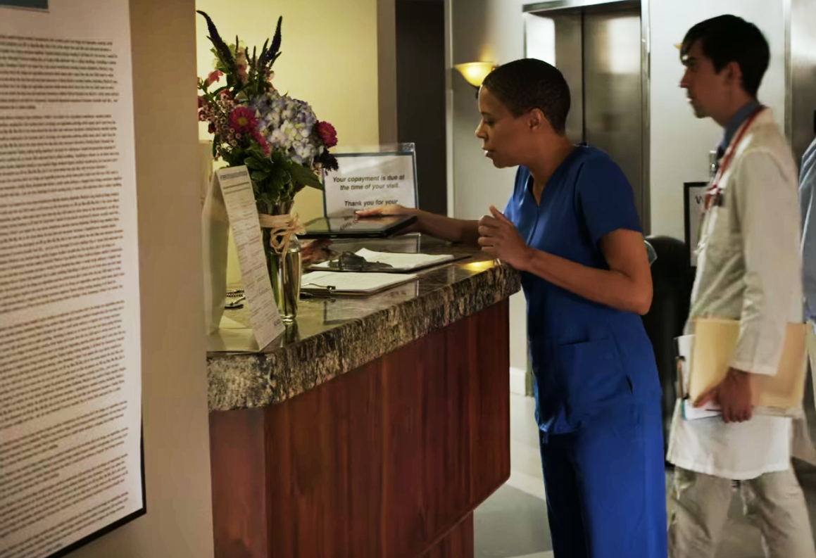 HOSPITAL CHECK-IN DESK LOCATION SET