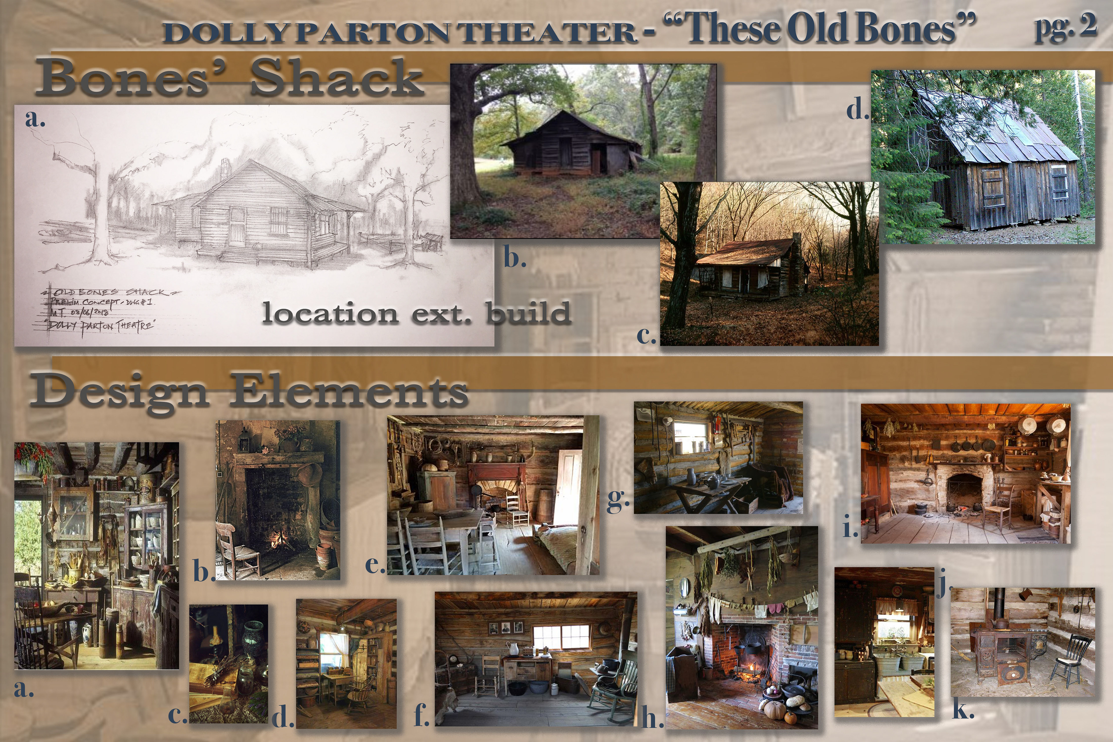 BONES' SHACK EXTERIOR LOCATION AND DESIGN ELEMENTS