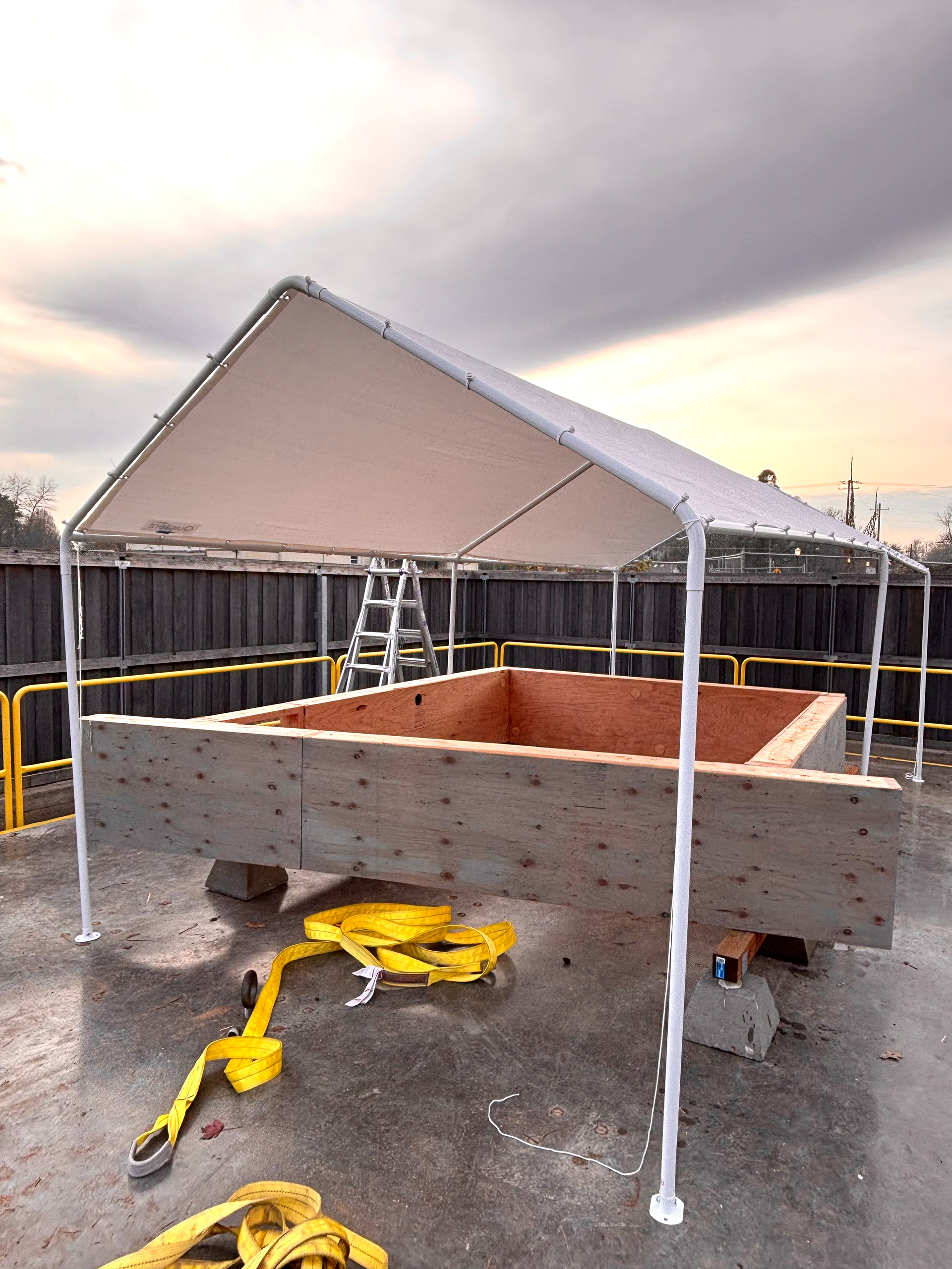 First "slice" covered for rain protection