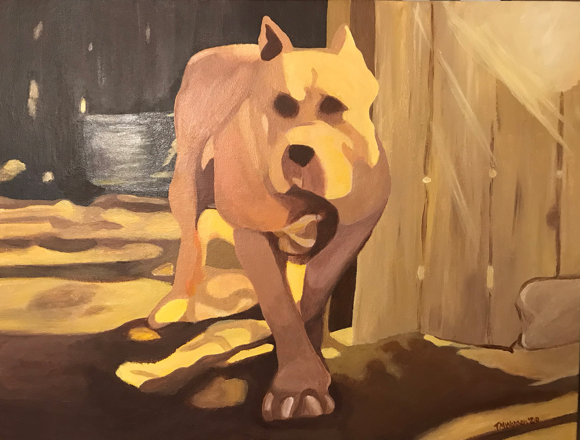 Commissioned pet portrait; 18 x 24 Acrylic on Canvas © 2017