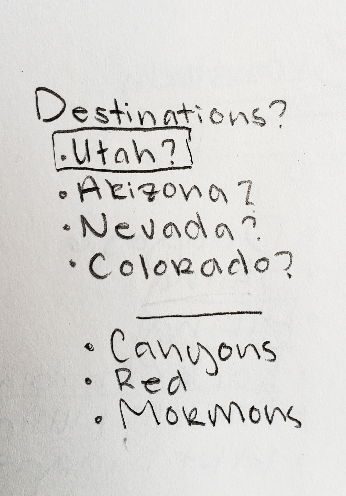 Destinations