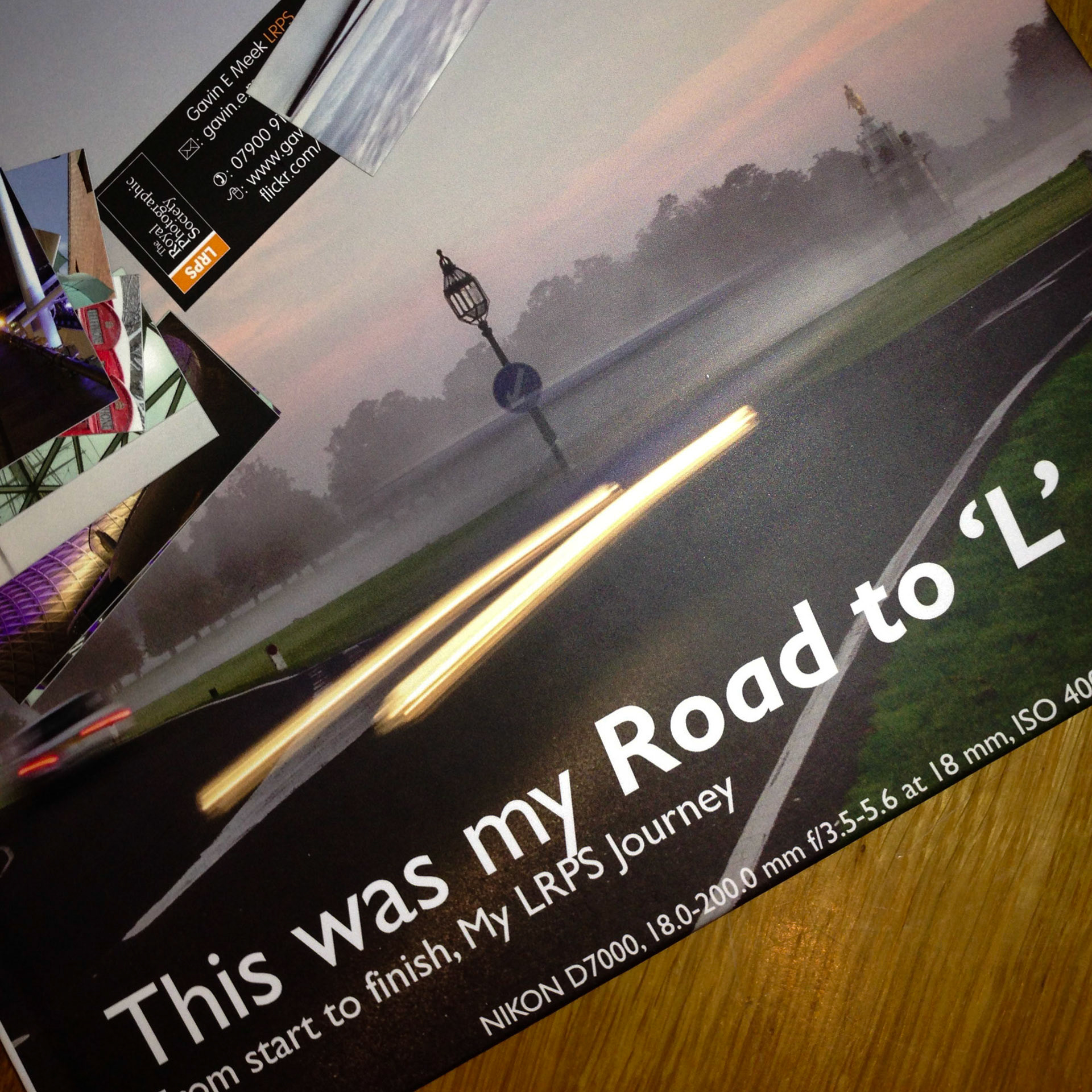 My photography cards arrived today, as did a Blurb book I put together to document for my brother how I thinned and selected my LRPS panel.So a bit of an ego trip.Sorry!