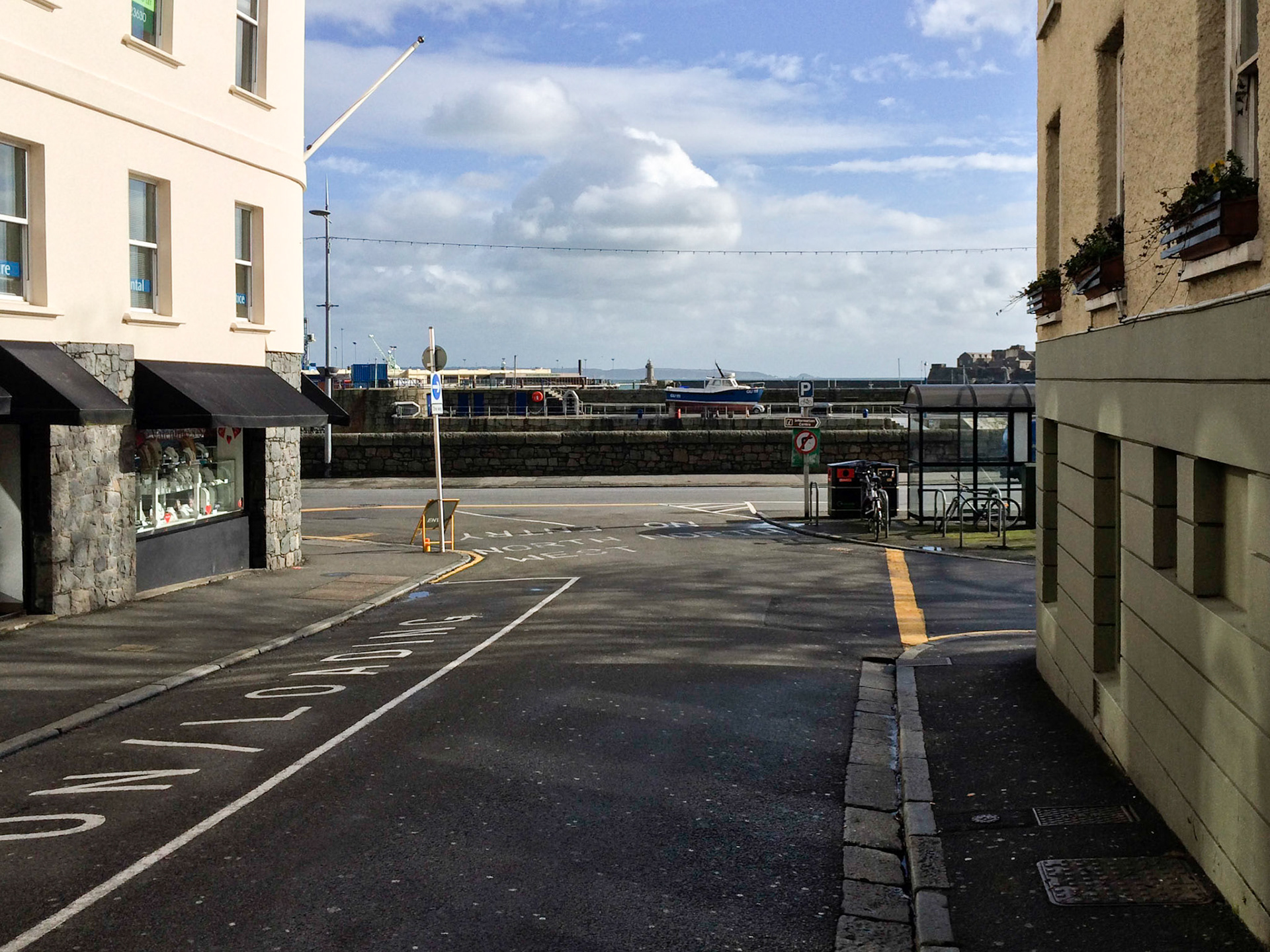 Looking towards the harbour in Saint Peter Port
