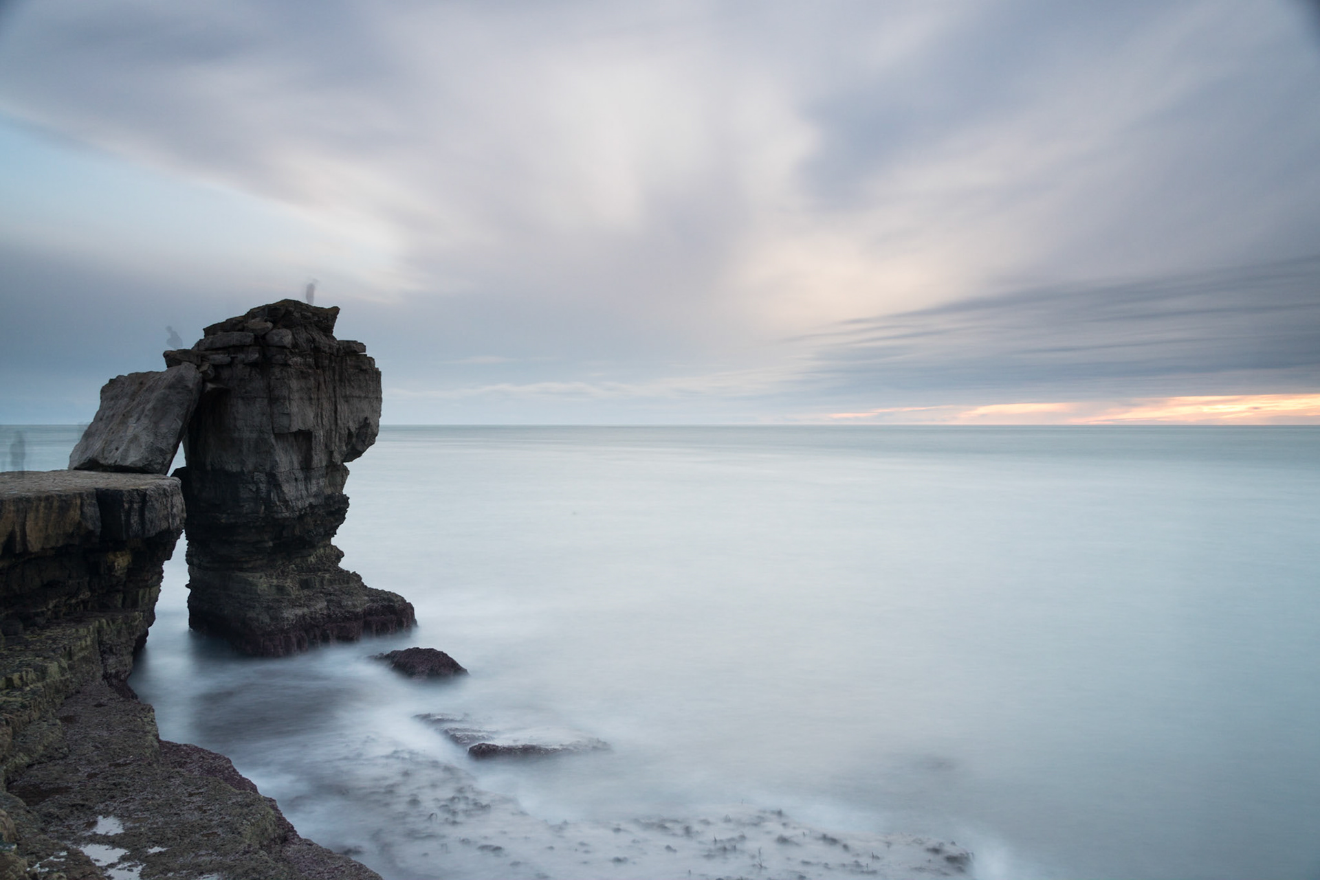 Pulpit Rock, off Portland Bill, playing with the Lee Big Stopper ND 10 filter to create a 90sec exposure.I didnt notice the person climbing the rock untill I was disposing of the bad shots.