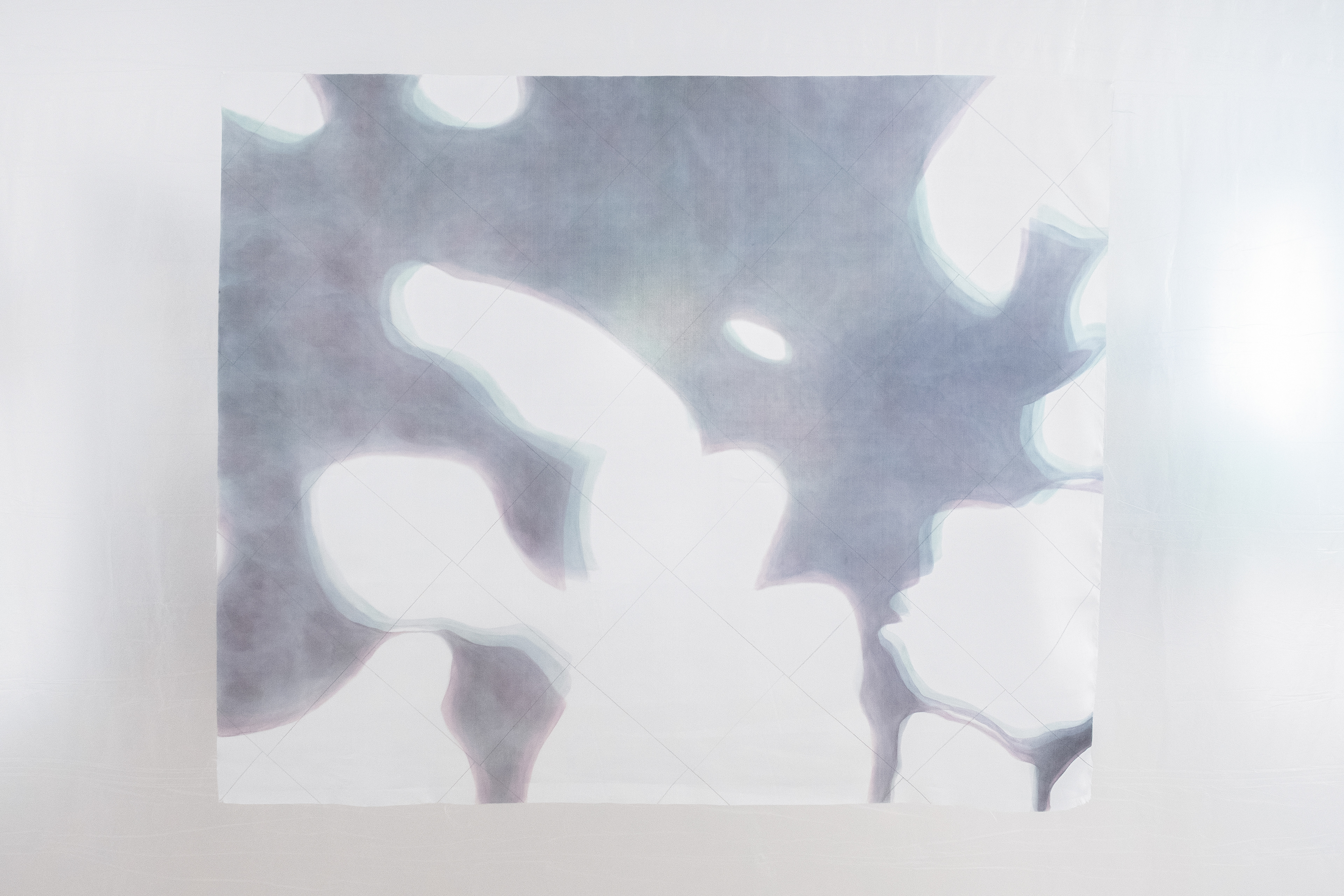 Untitled (2) - silk, oil - 100x120cm- 2025 - Budapest