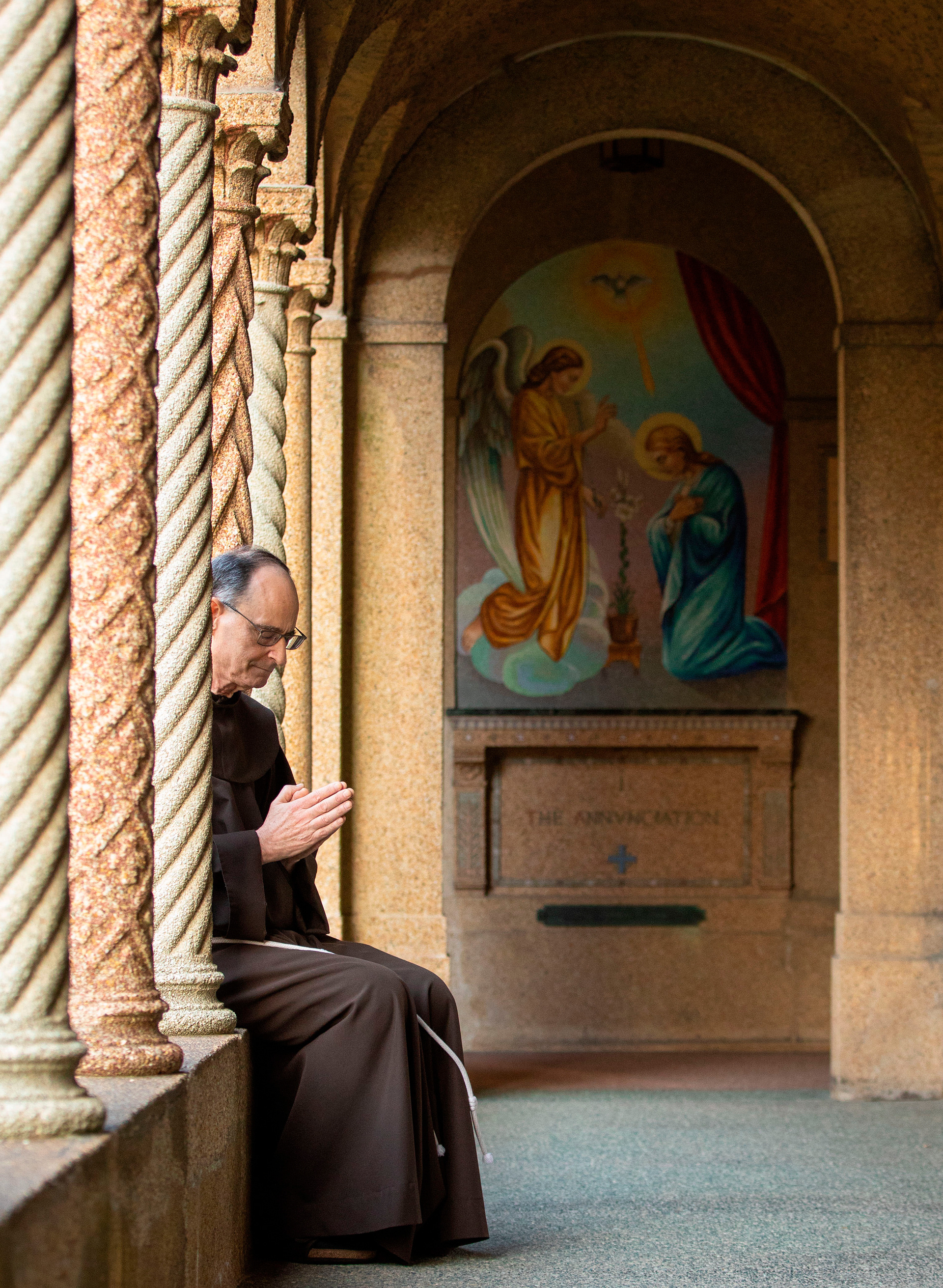 Father Kevin Treston poses for a photo at the Franciscan Monastery of the Holy Land in America in Washington DC. Treston, who has served at the monastery for 57 years, said the "love of God is key..." and explained that prayer is a large part of his daily routine. Photographed on on Friday, Oct. 28, 2022. 