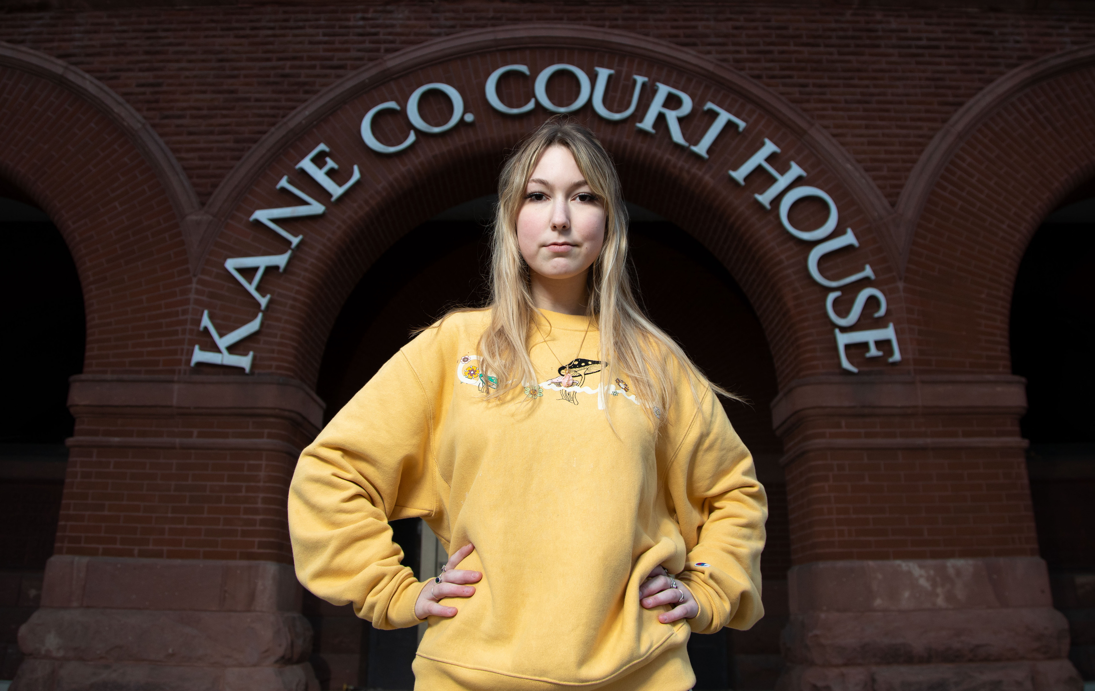 Hannah Soukup wrote a story about her experience with sexual abuse at the hands of her step-father. After a two years of litigation, Soukup's abuser has been sentenced for his crimes against her: "There’s always a stage of healing where you feel like ‘you made it,’ and I can finally say I’m there,” Soukup said. Photographed at the Kane County Courthouse in Geneva, Ill. on Wednesday, Dec. 7, 2023. 