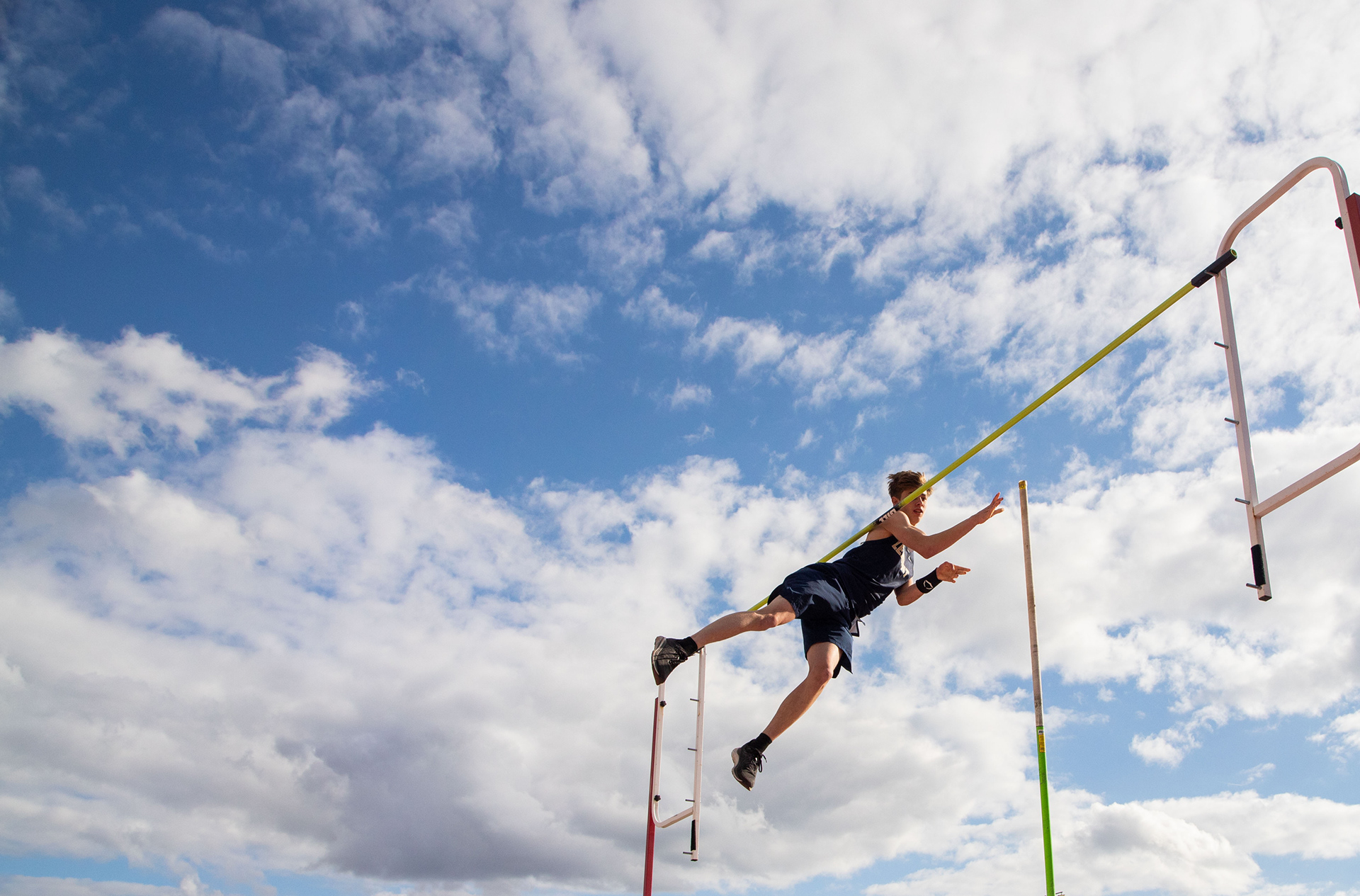 Lemont High School’s Scott Bidies participates in the pole vault event during the Boys Track and Field Class 3A East Aurora Sectional hosted by East Aurora High School in Aurora, Illinois on May 22, 2025. (Dominic Di Palermo for Shaw Local News Network) 