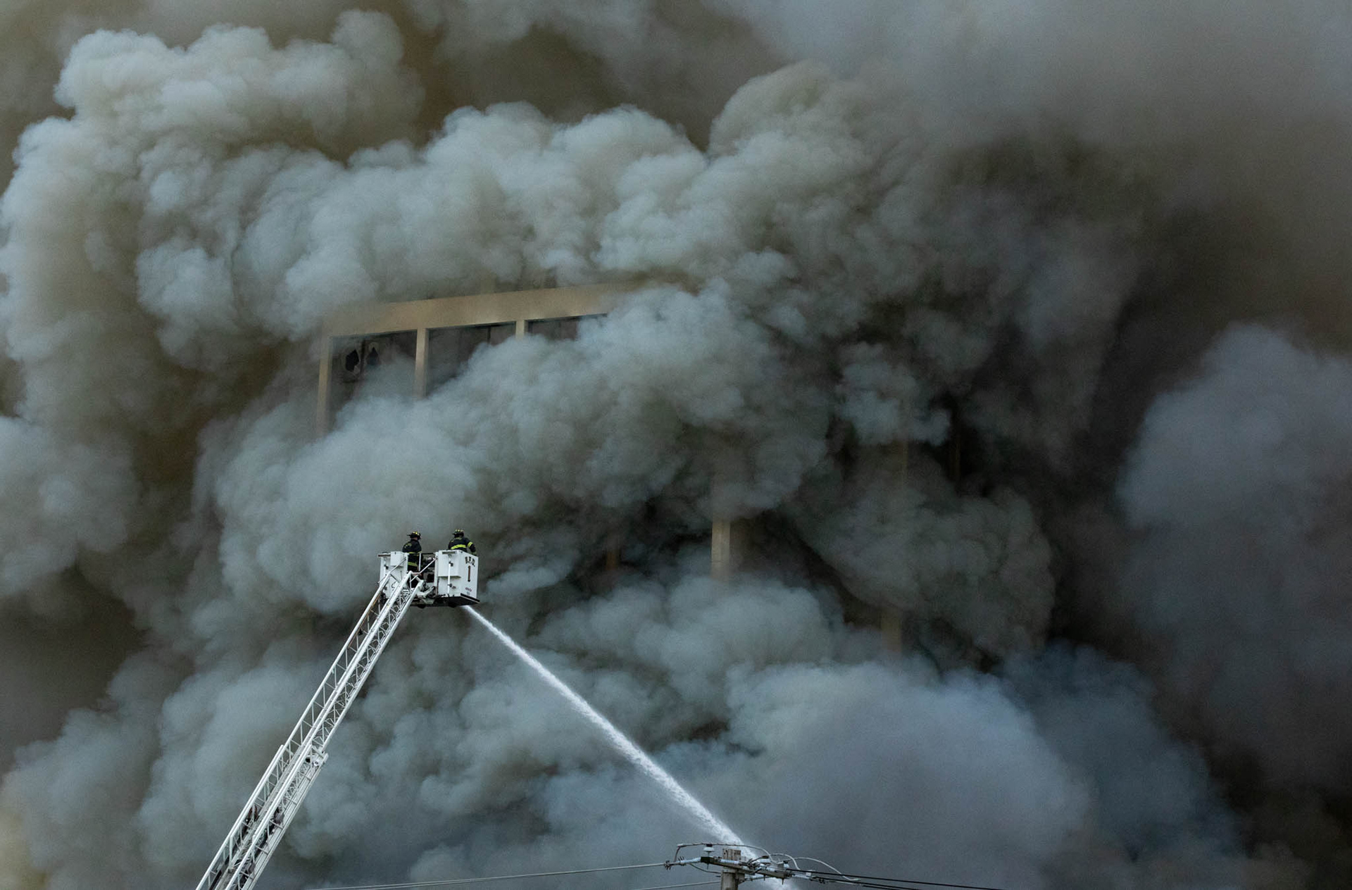 Firefighters combat a three-alarm fire at the former Pheasant Run Resort in St. Charles Ill. on Saturday, May 21, 2022. The blaze began in the late afternoon and burned until the following morning. Prior to closing, the Pheasant Run Resort was a popular St. Charles landmark and served as a cornerstone for local dining and entertainment. 