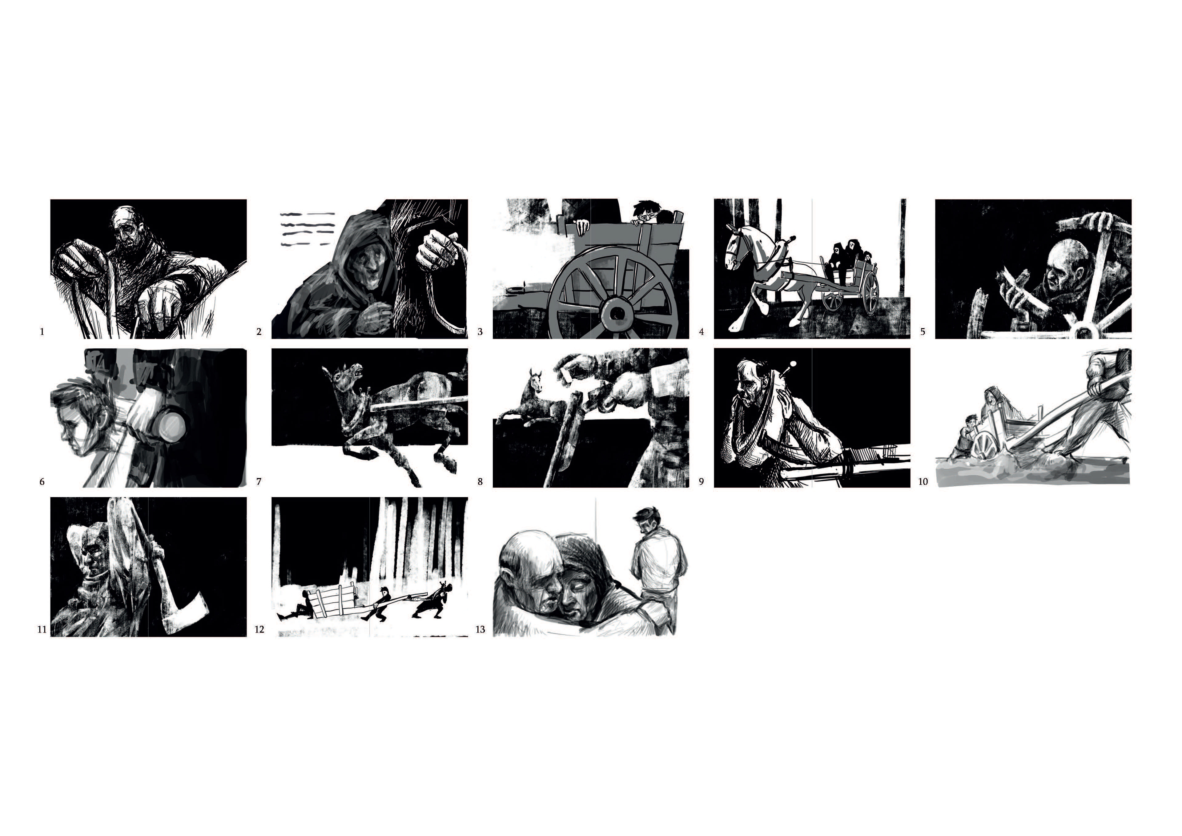 frühes Storyboard