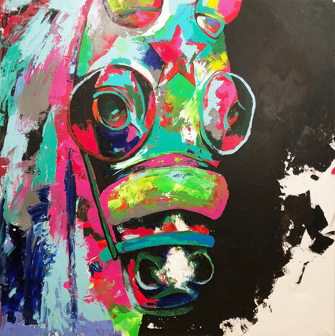 Blinders | 48" x 46" | Acrylic on canvas