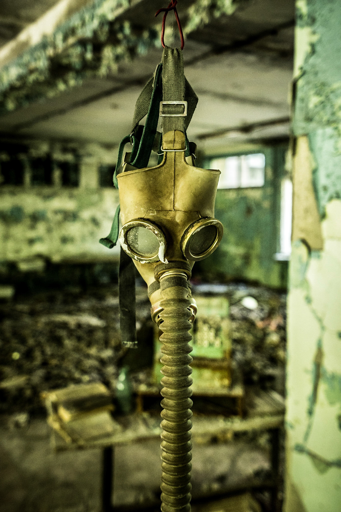 A room full of gas masks. The cold war was a reality.