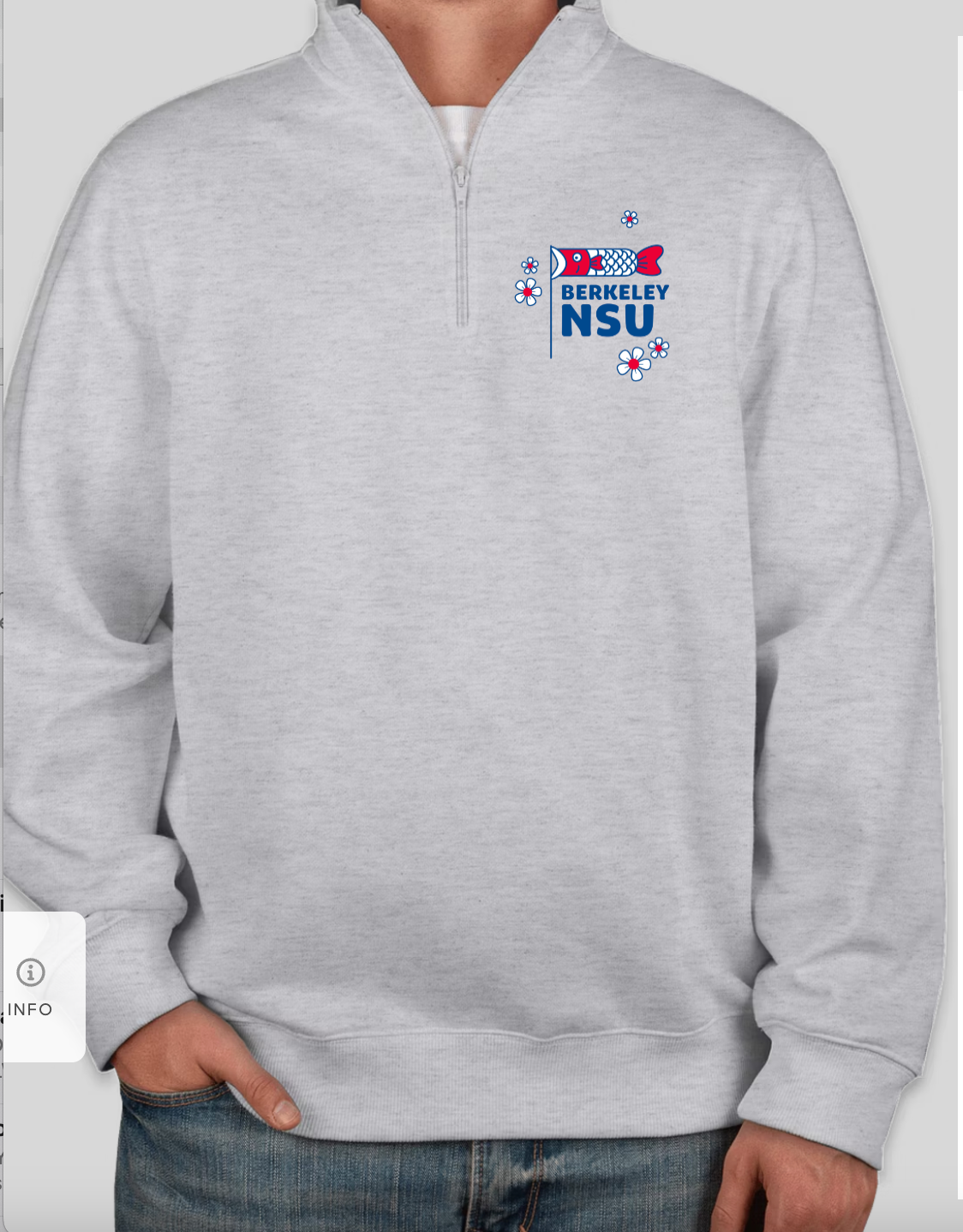 grey quarter-zip jacket