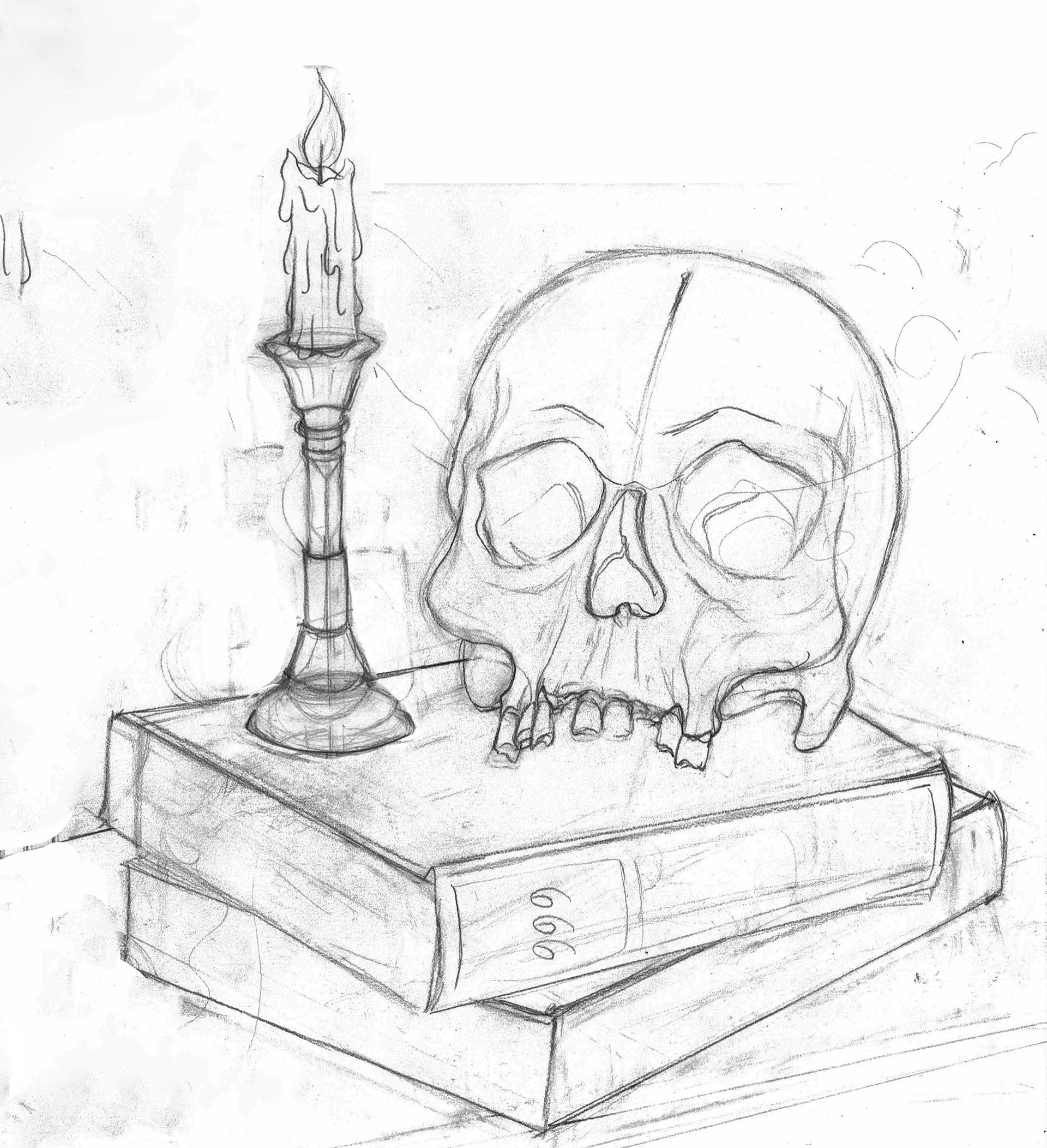 Skull pencil sketch