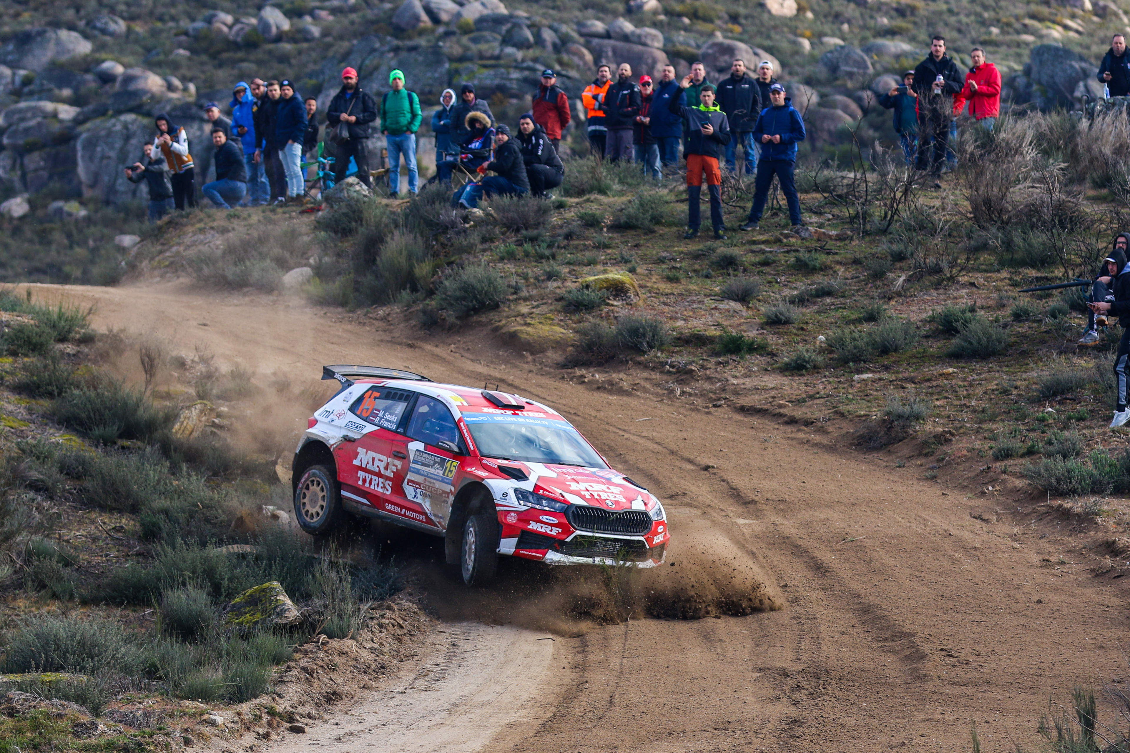 15 - Martins Sesks (LVA) / Renars Francis (LVA) - Team MRF Tyres - Skoda Fabia RS Rally2 - ERC Portugal 2023, March 10 2023, Fafe Portugal - Photo Edu Almeida / Zoommotorsport 