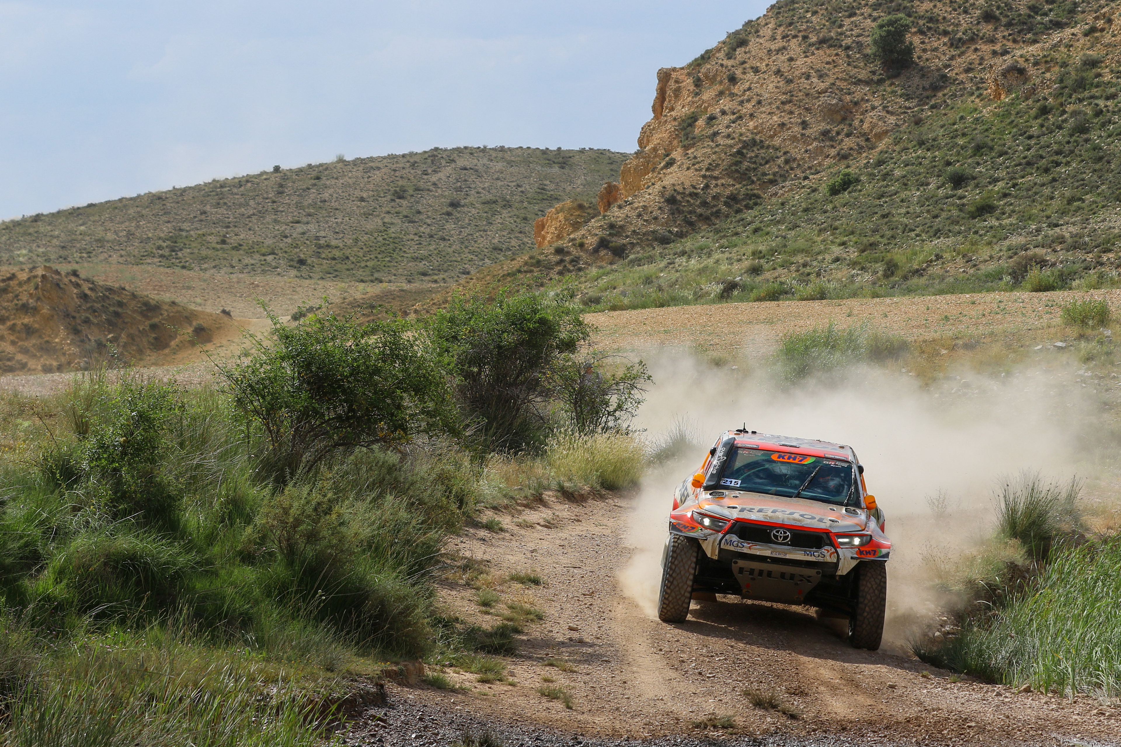 215 - Isidre Esteve Pujol (ESP) / jOSE Mª Villalobos Valcarcel (ESP) - Overdrive Racing - Toyota Hilux - Baja Aragon 2023, July 20 2023, Teruel Spain - Photo Edu Almeida / Photos Dakar