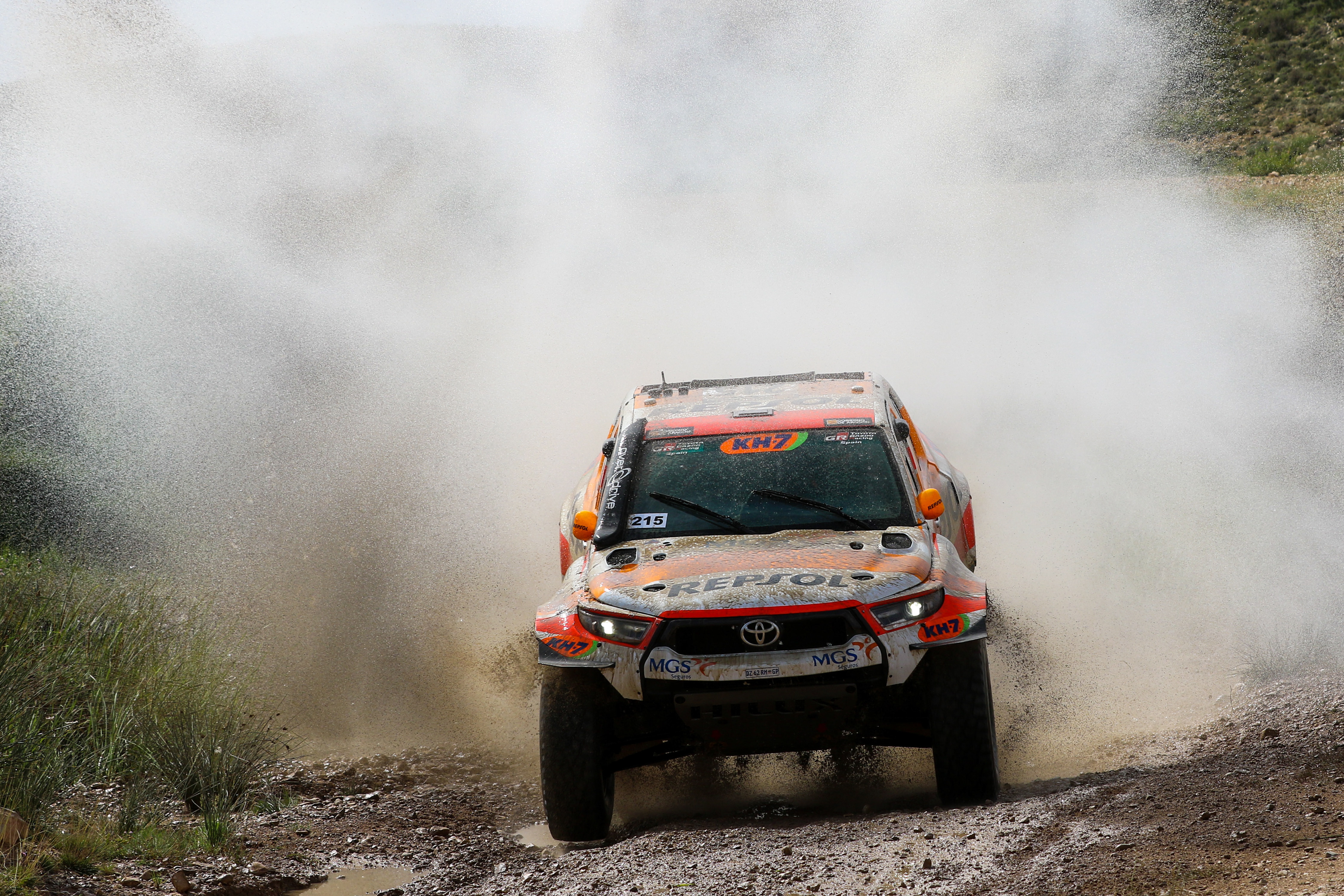 215 - Isidre Esteve Pujol (ESP) / jOSE Mª Villalobos Valcarcel (ESP) - Overdrive Racing - Toyota Hilux - Baja Aragon 2023, July 20 2023, Teruel Spain - Photo Edu Almeida / Photos Dakar